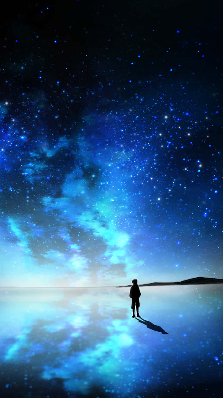 Space Anime Ocean Background