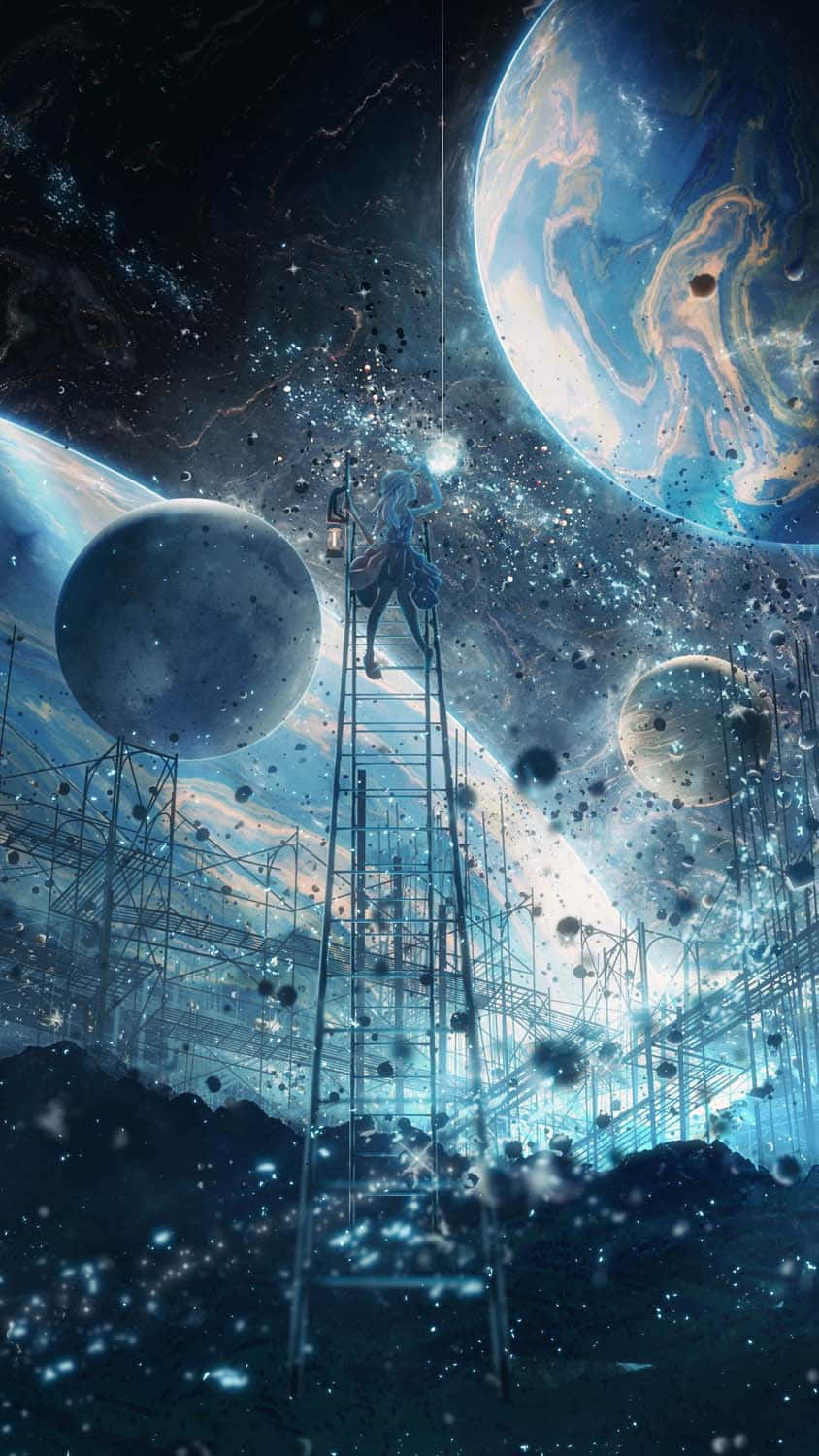 Space Anime Planet Background