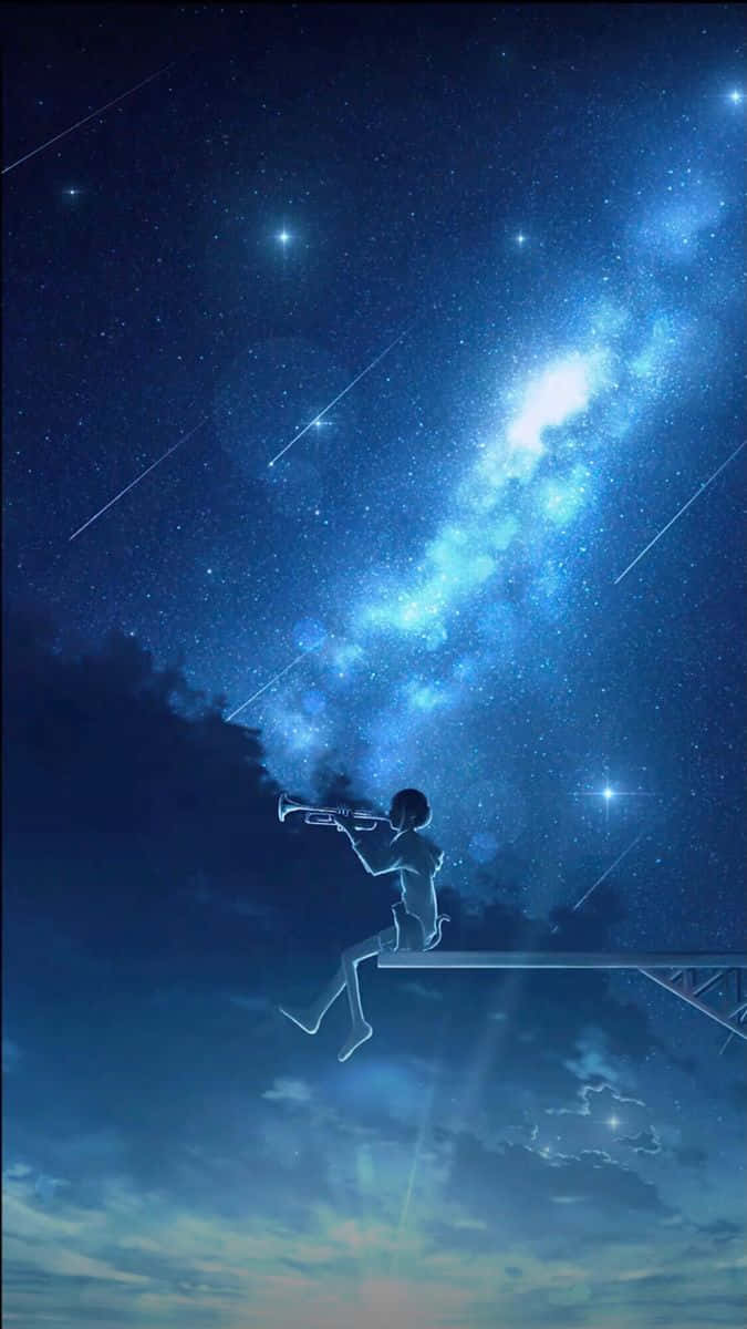 Space Anime Starry Night Background