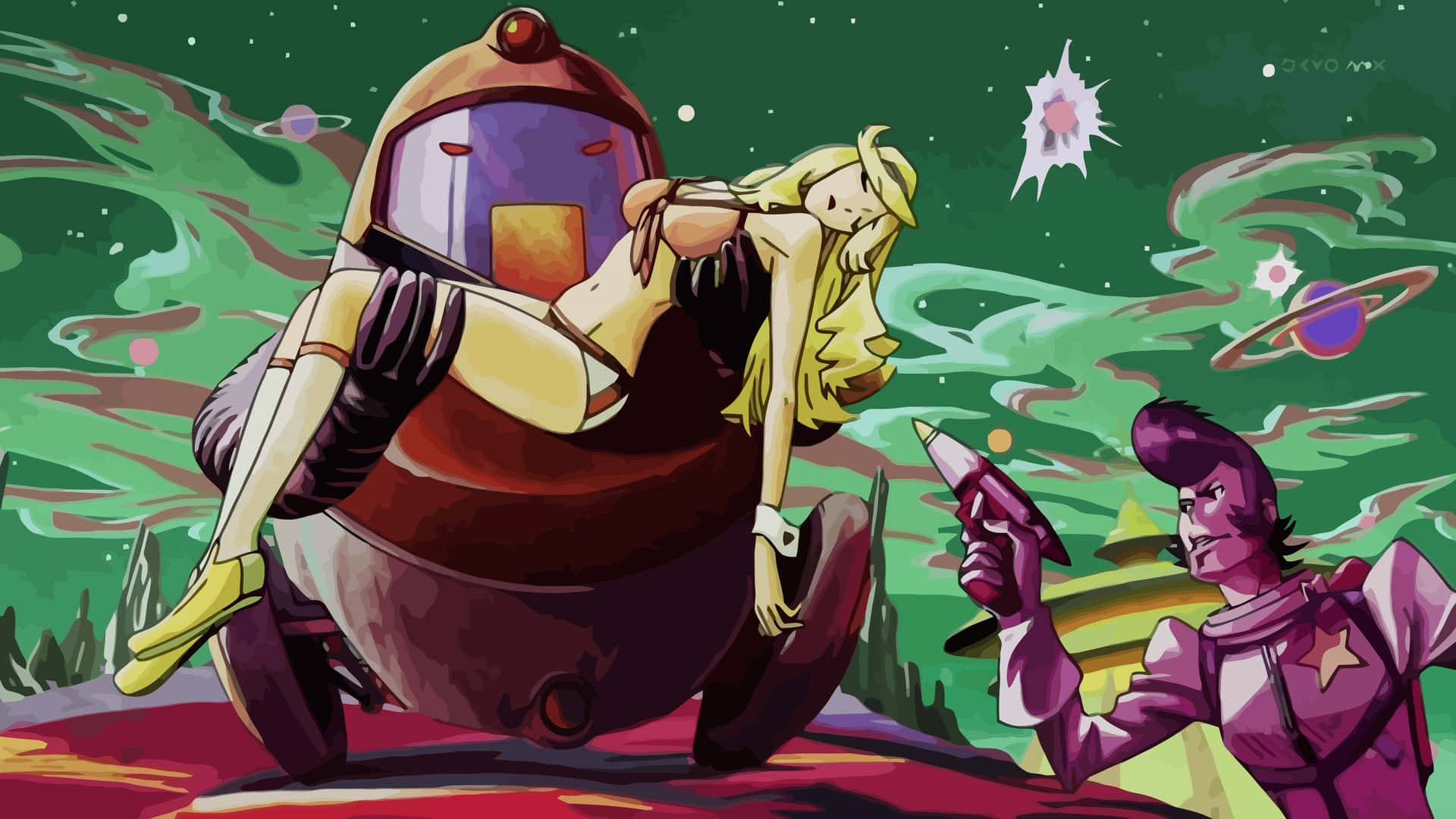 Space Dandy Saves Princess Background