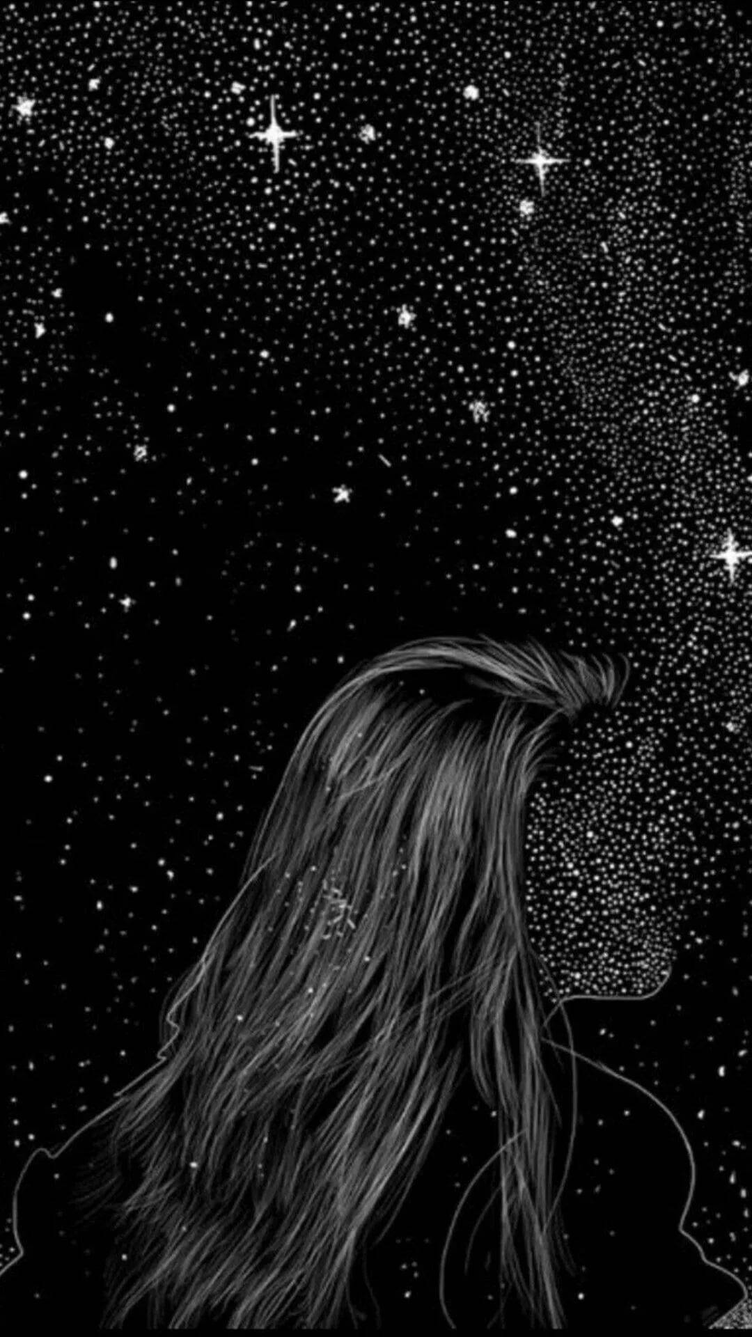 Space Face Cute Dark Girly Background