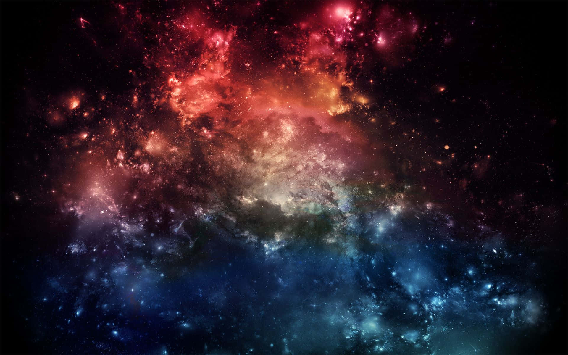 Space Galaxy Red And Blue Cluster