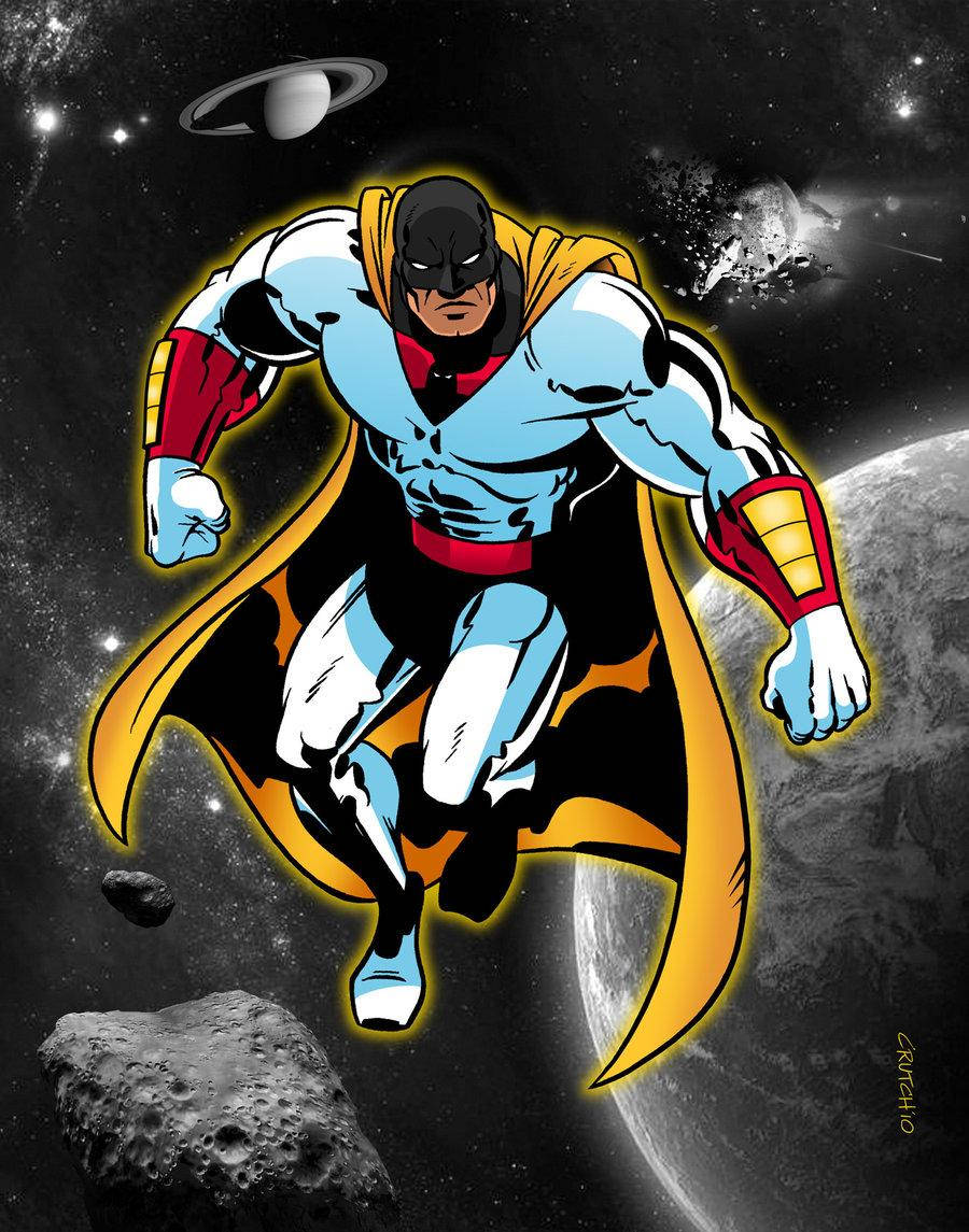 Space Ghost Neon Digital Art Background