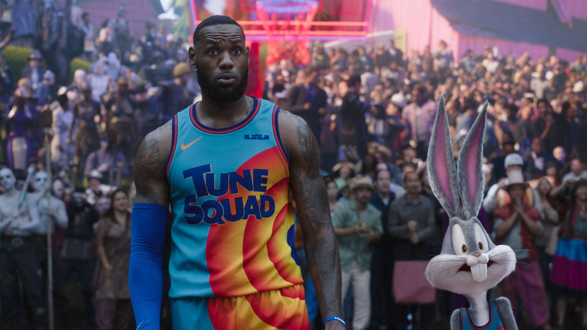 Space Jam Surprised Lebron And Bugs