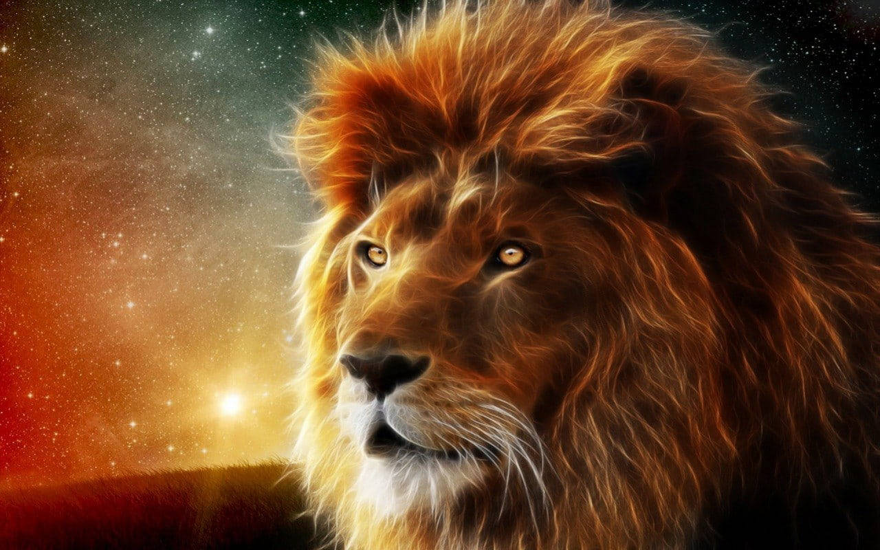 Space Lion Laptop Background