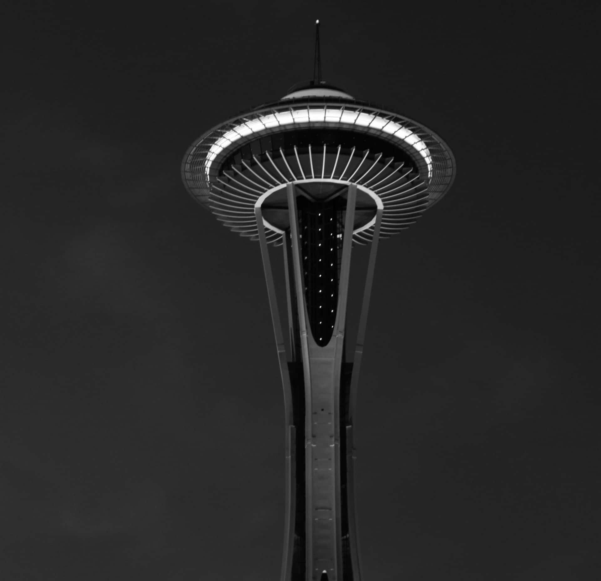 Space Needle In Seattle Black And White Background