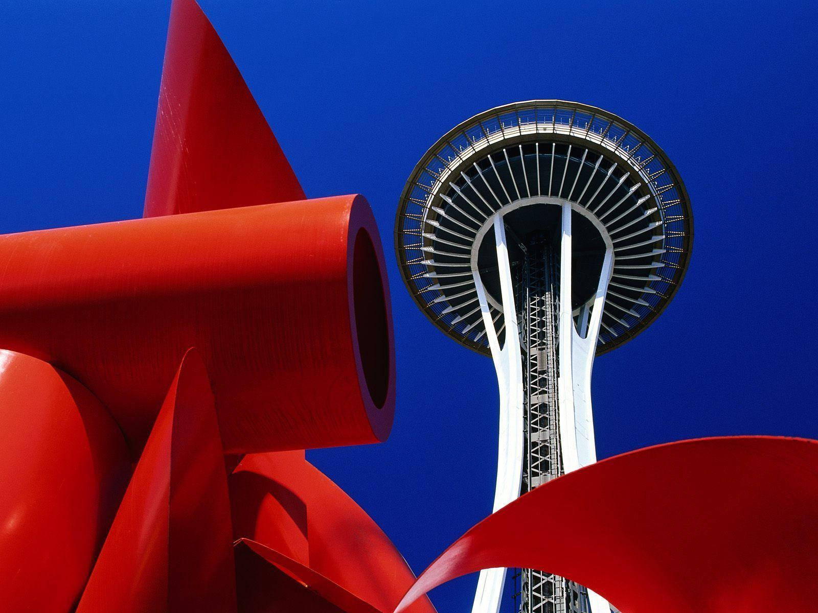 Space Needle Red Sculpture