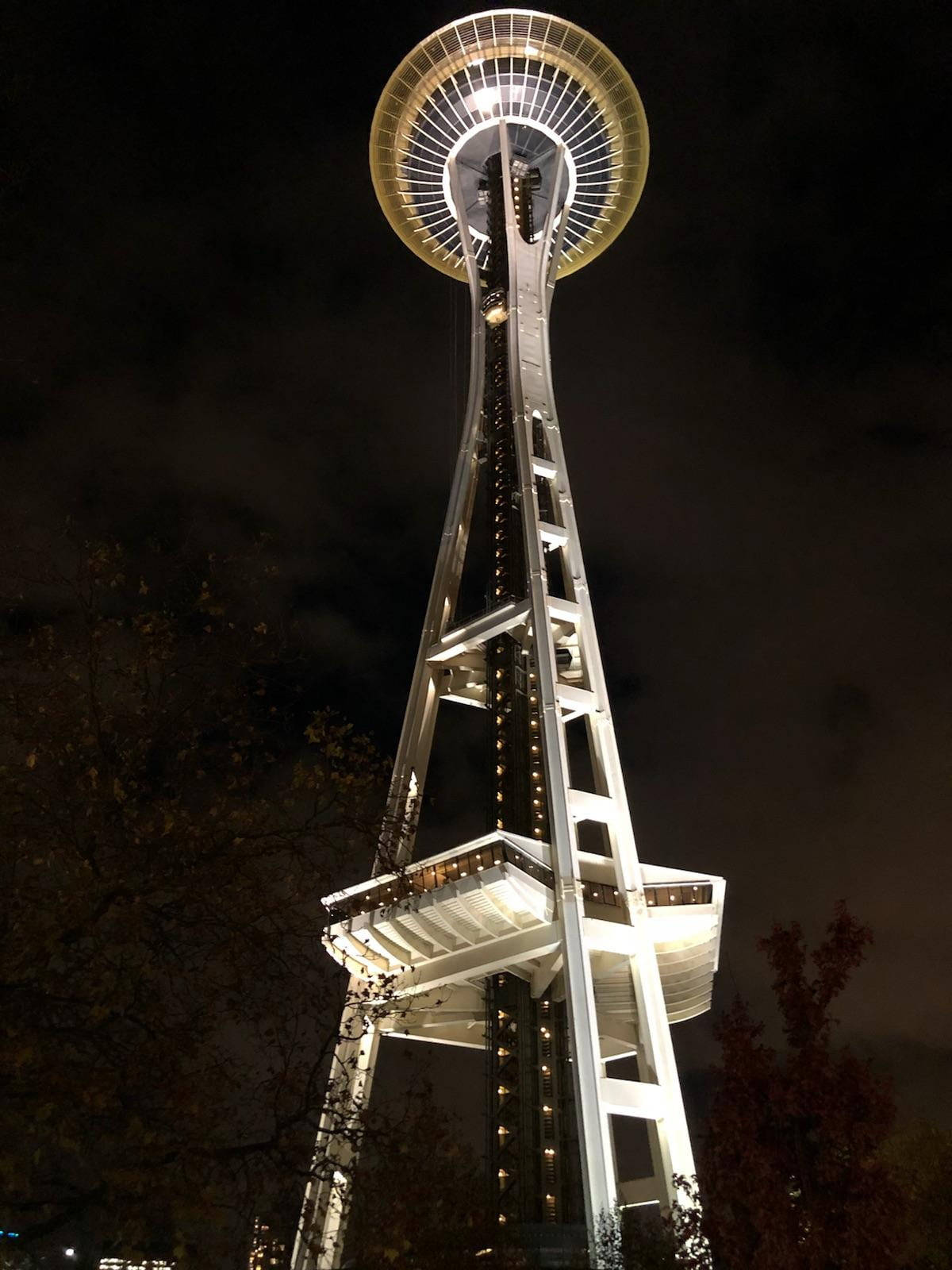 Space Needle White Needle Night Background