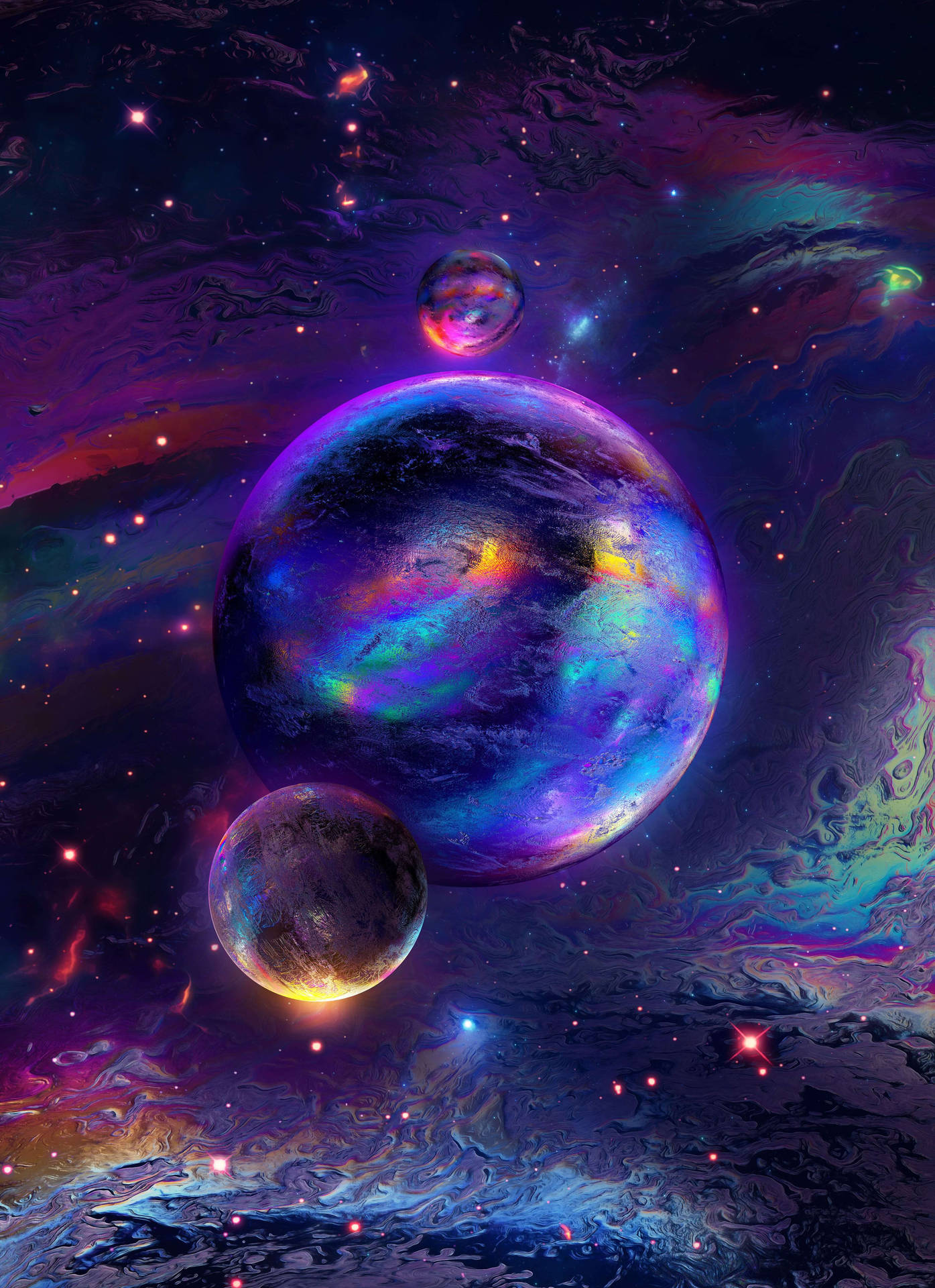 Space Rainbow Aesthetic Galaxy Background