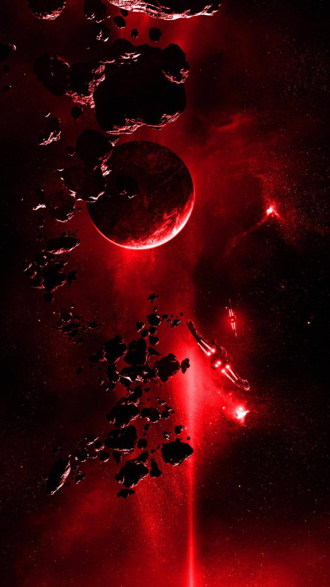 Space Rocks Red Iphone Background