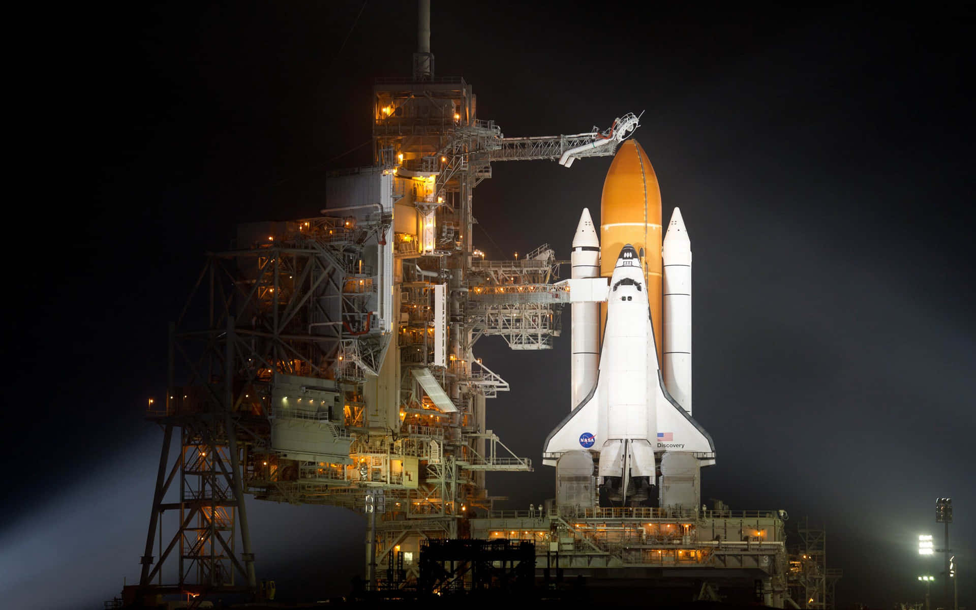 Space Shuttle Discovery Launch Pad Background