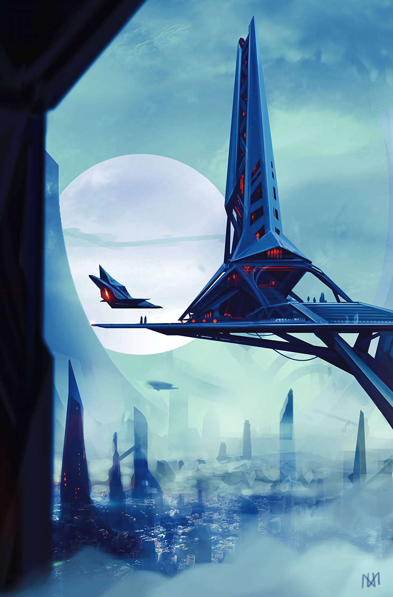 Space Station, City, Sci-fi, Future, Art Background