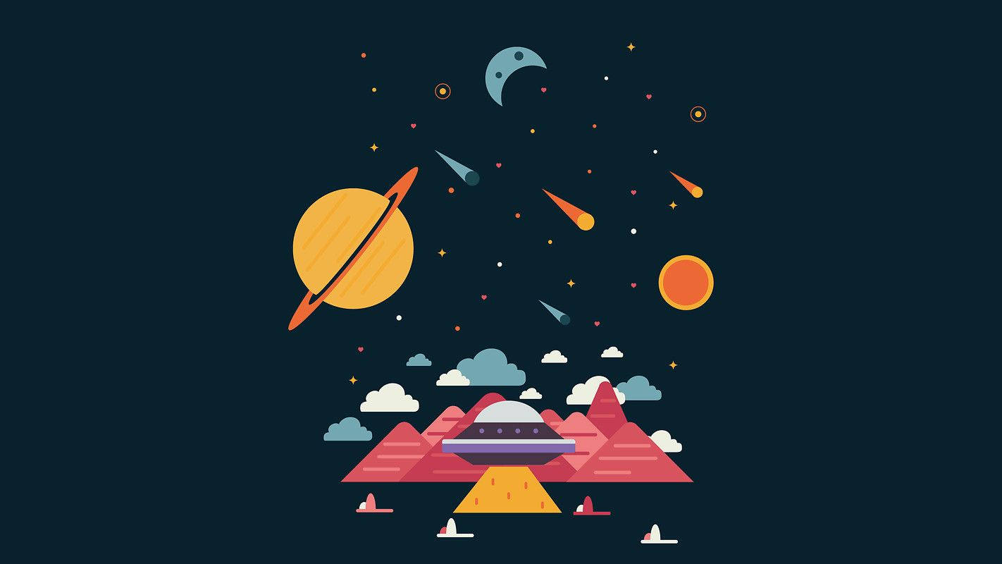 Space Theme Vector Cute Tablet Background