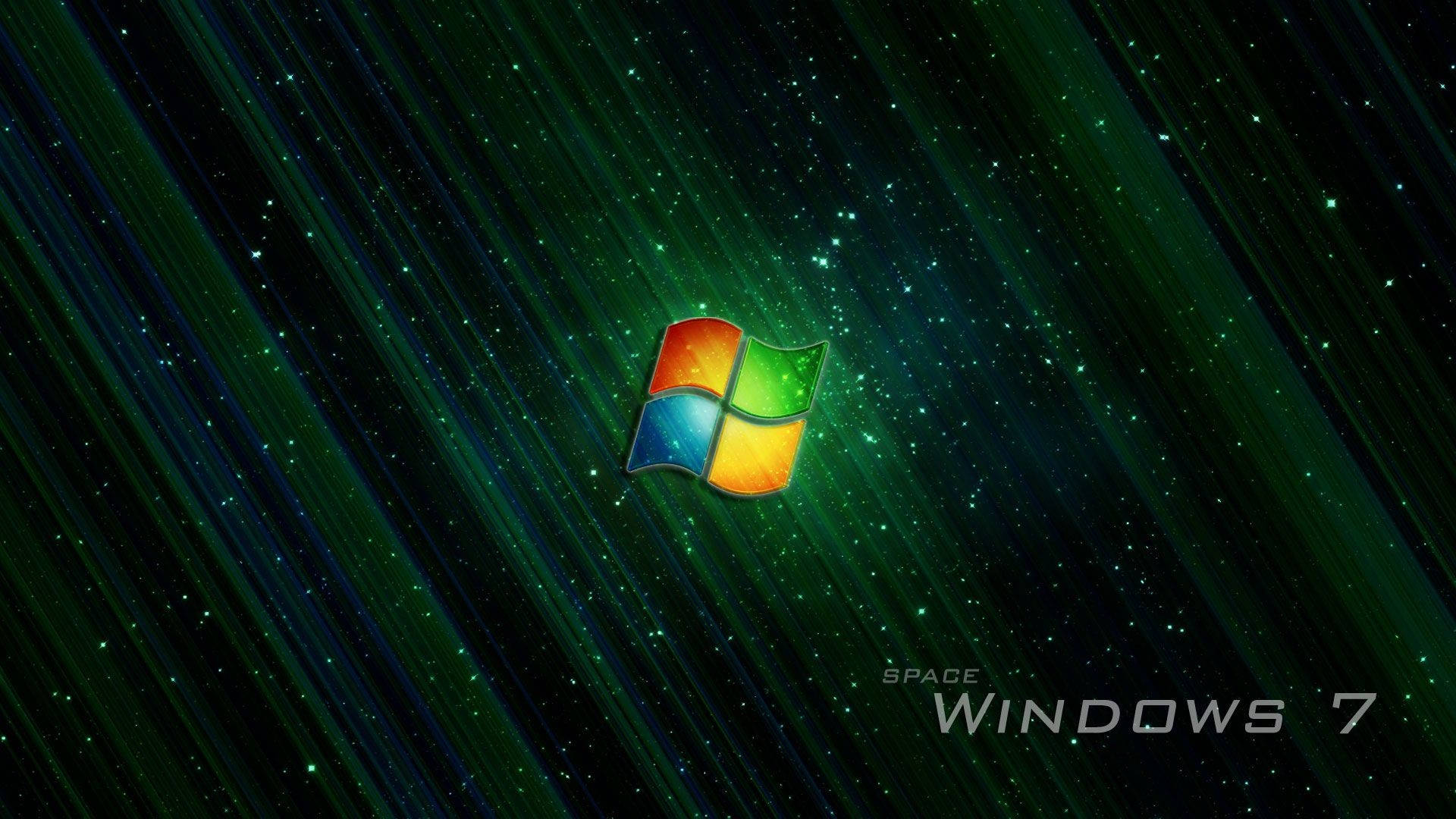 Space-themed Dark Windows With Logo Background