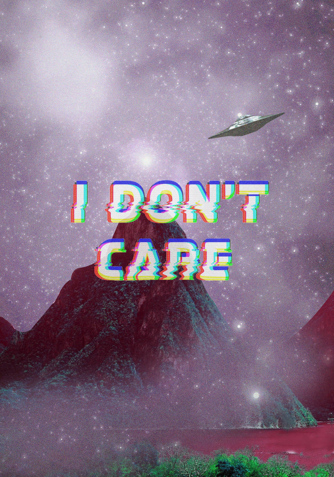 Space-themed I Don't Care Background