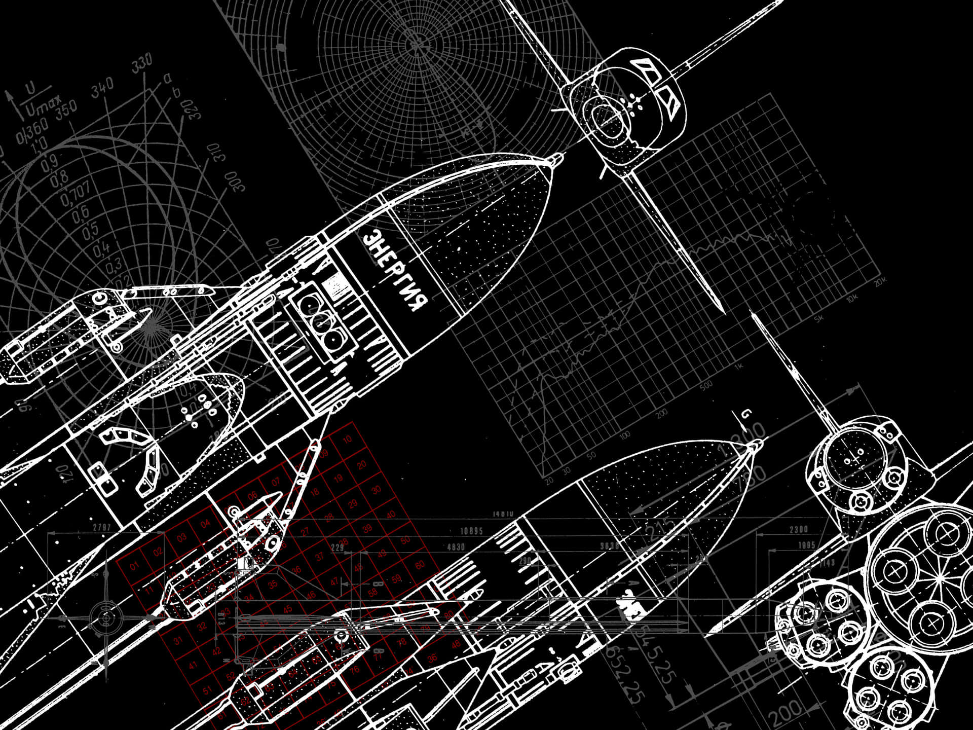 Spacecraft Blueprint Design Background