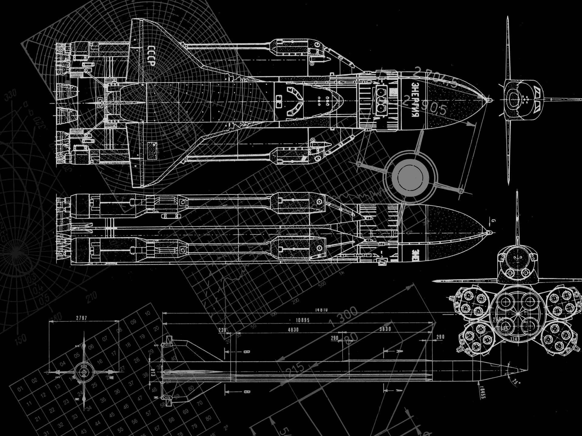 Spacecraft Blueprint Design Background