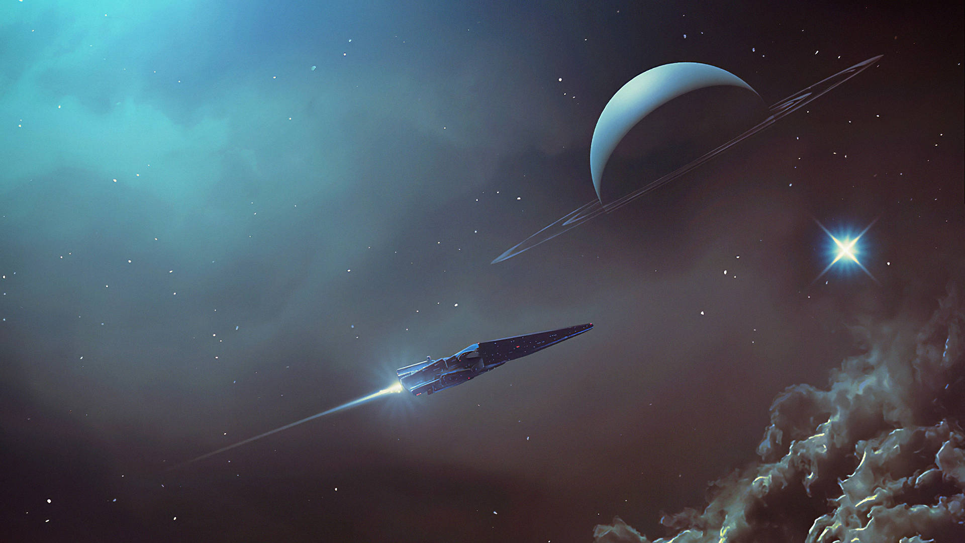 Spaceship 2560x1440 Background