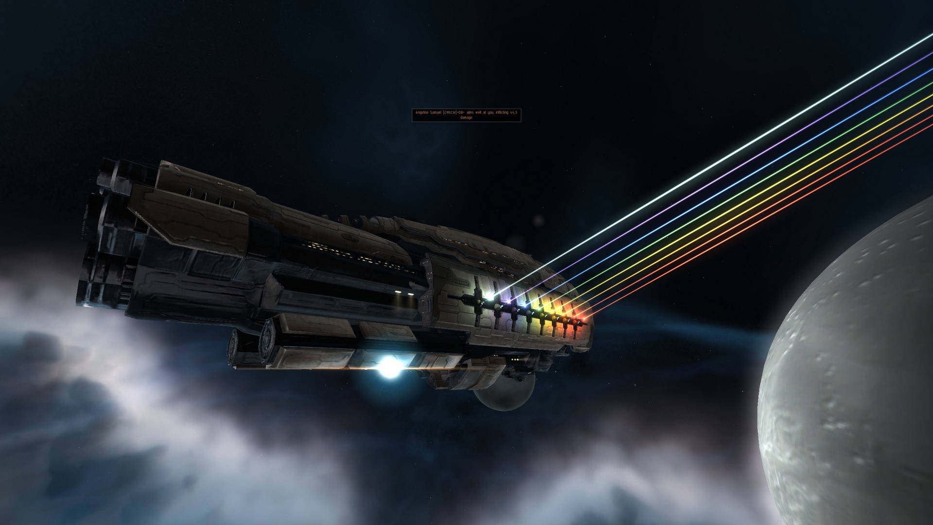 Spaceship Rainbow Rays Background