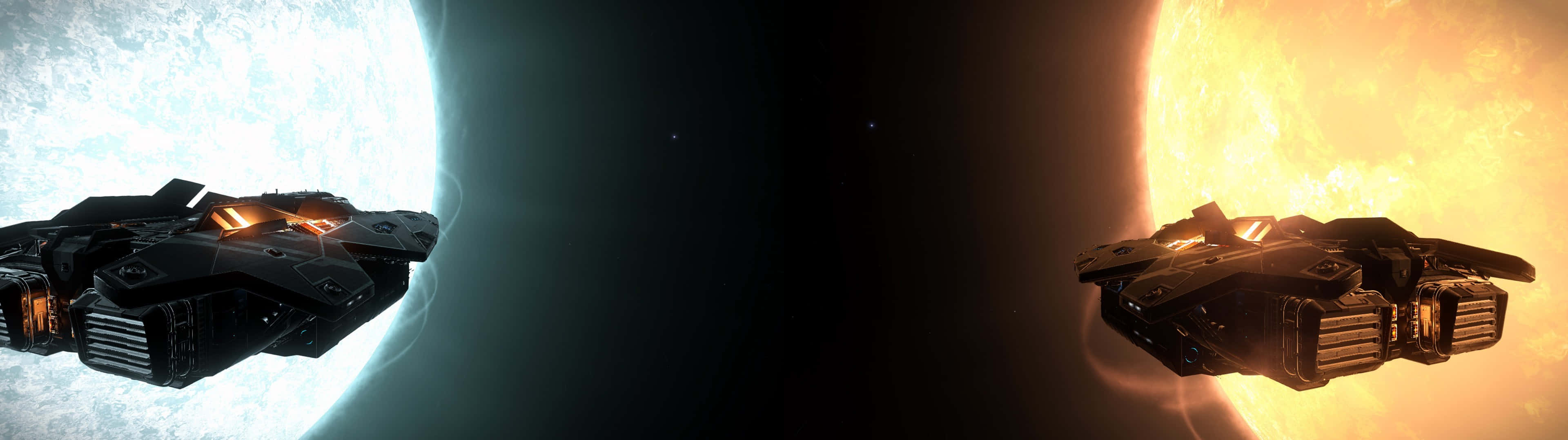 Spaceships 3840 X 1080 Gaming Background