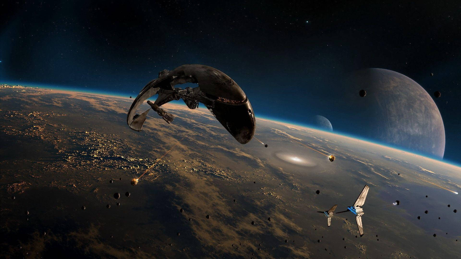 Spaceships And Planets 1920x1080 Hd Space Background