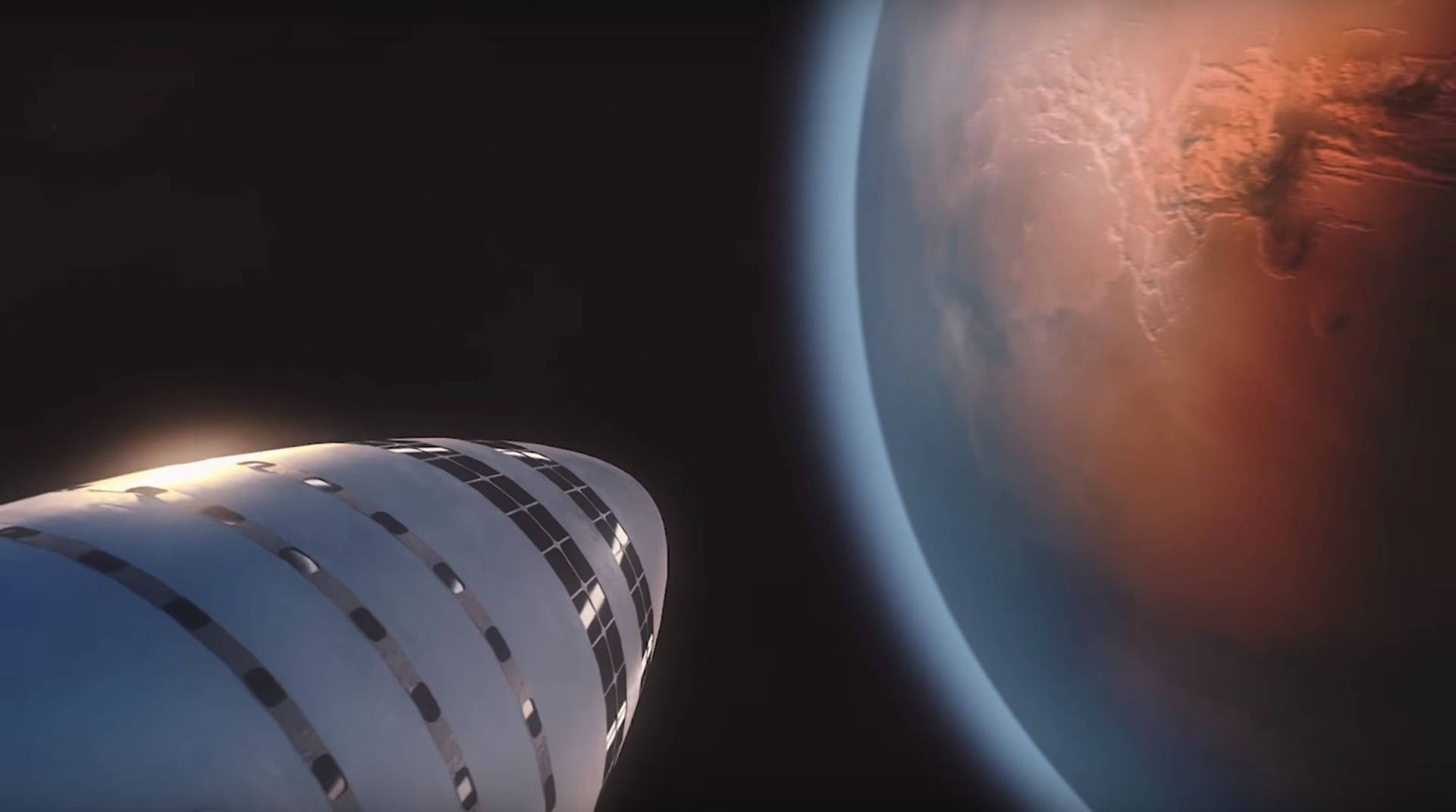 Spacex Bfr To Mars Background