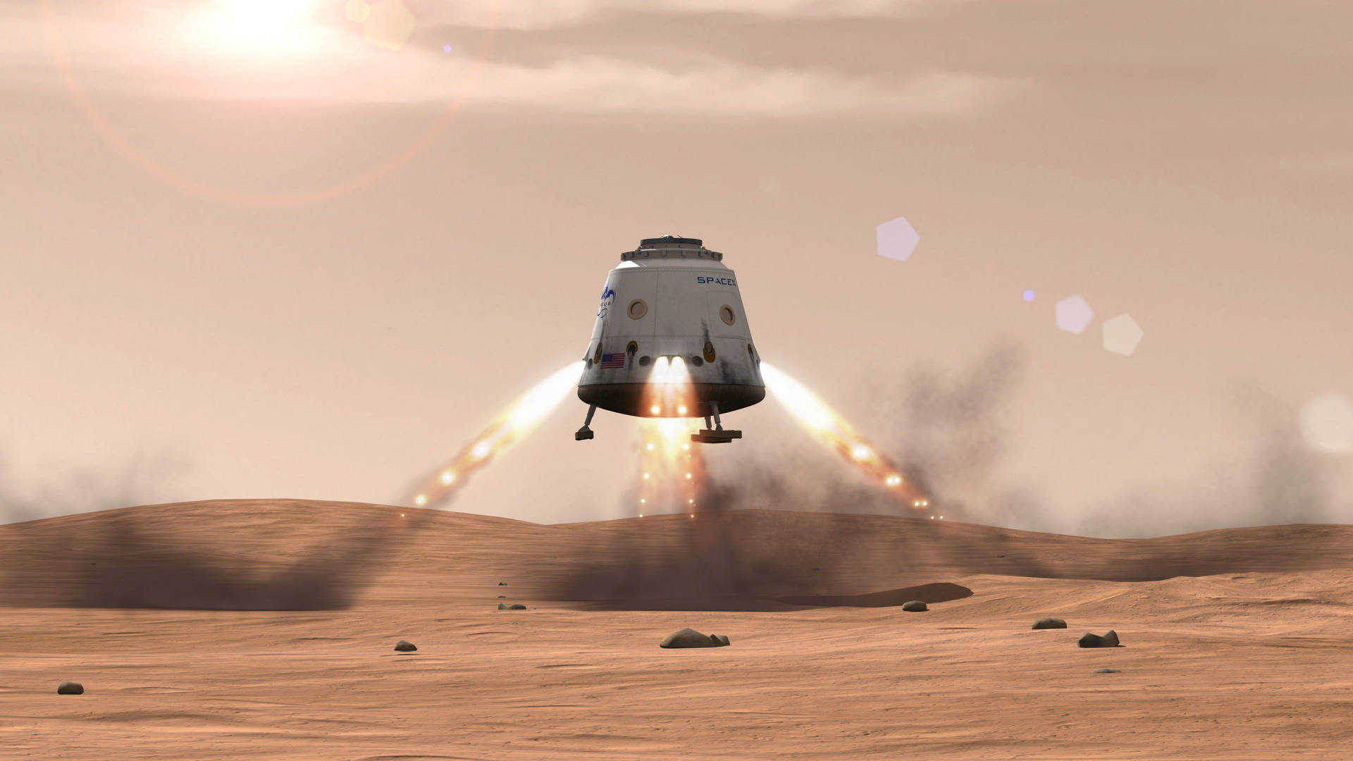 Spacex Red Dragon 3d Background