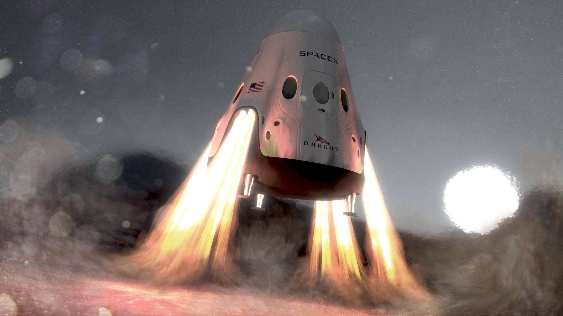 Spacex Red Dragon Background