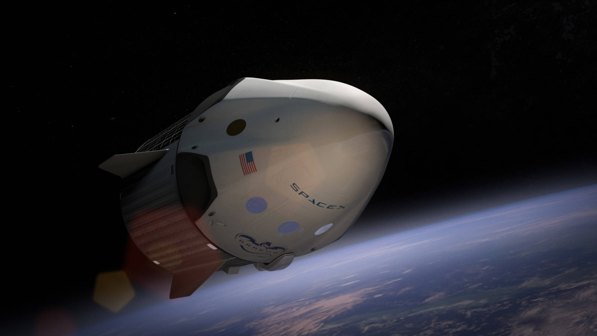 Spacex Starship Blazing Through The Sky Background