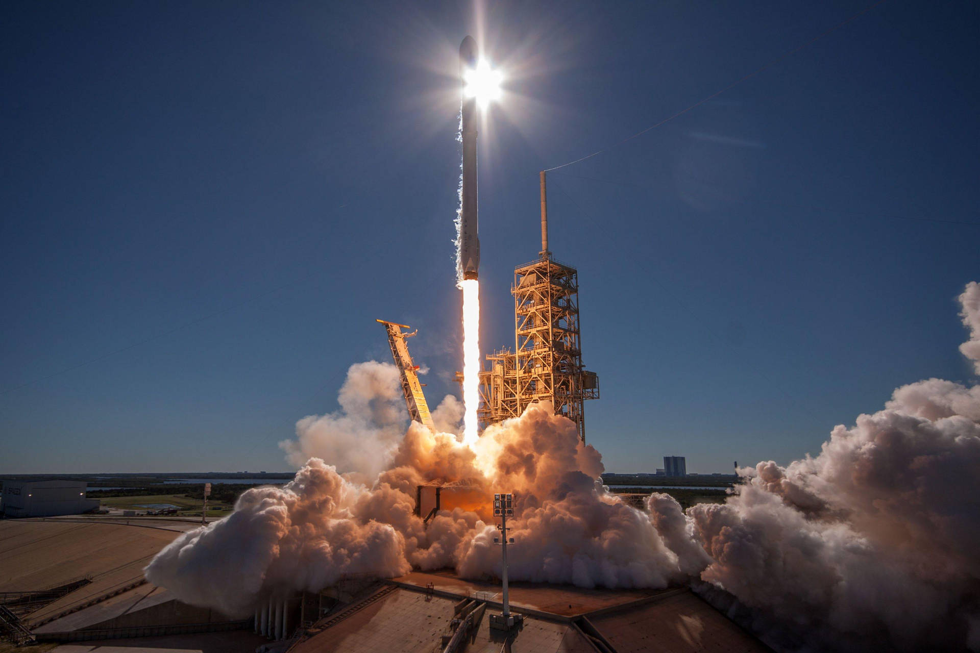 Spacex Take Off Space Pad Background