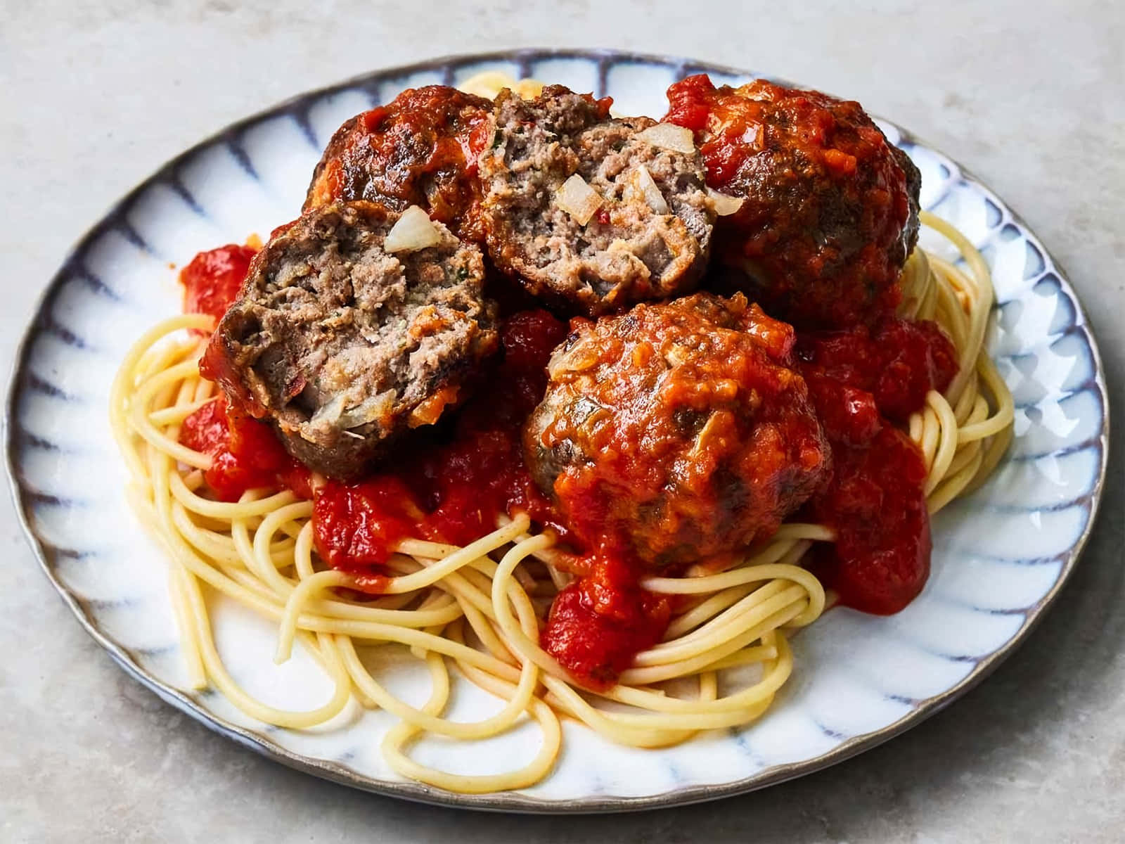 Spaghetti Meatballs Dish Background