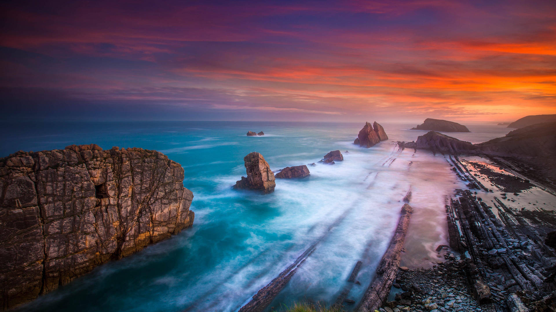 Spain Arnia Beach Sunset