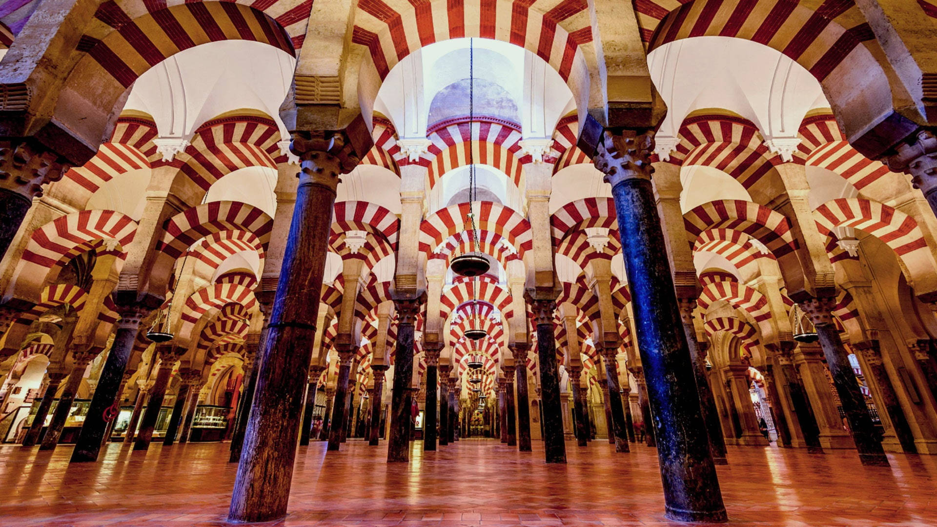 Spain Cathedral Cordoba Arches Background