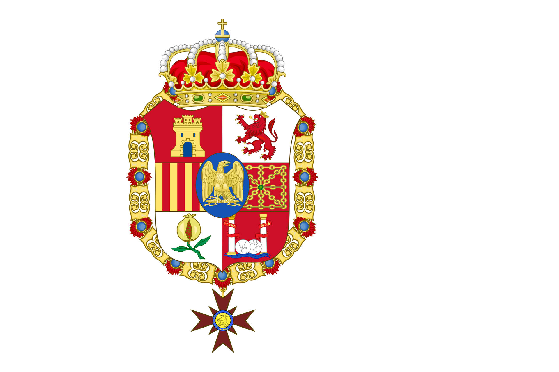 Spain Flag Coat Of Arms Background