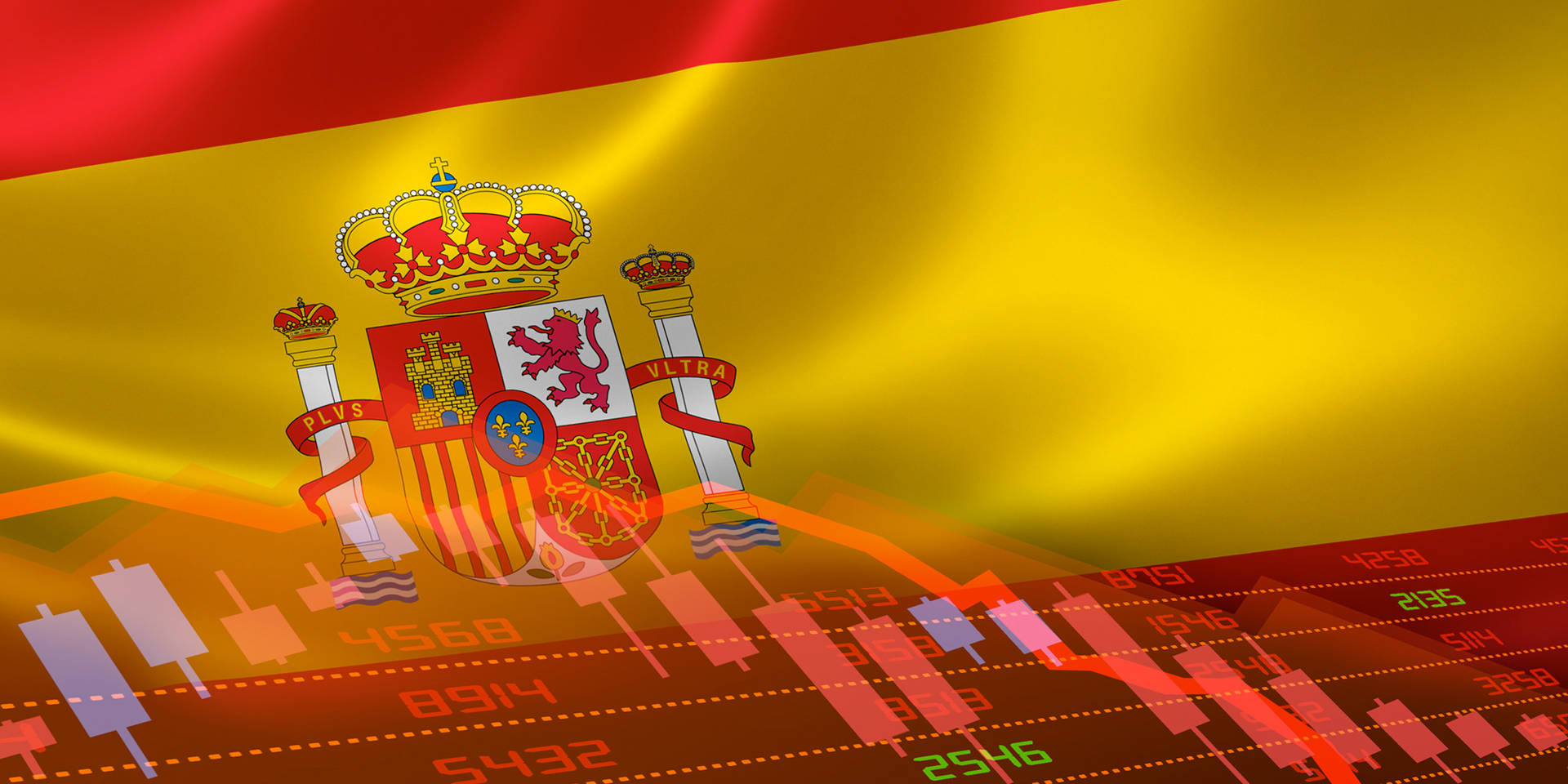 Spain Flag Graph Numbers Background