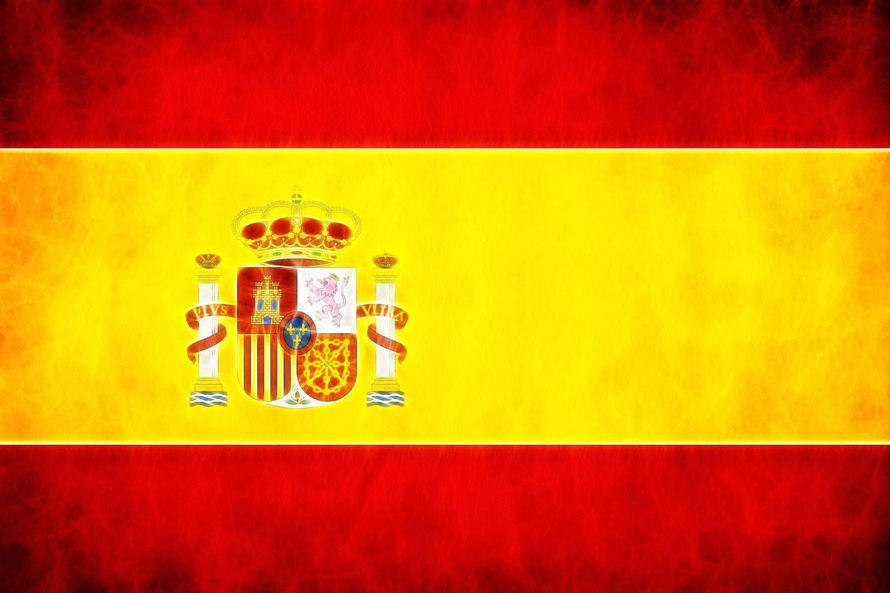 Spain Flag Red Yellow Vignette Background