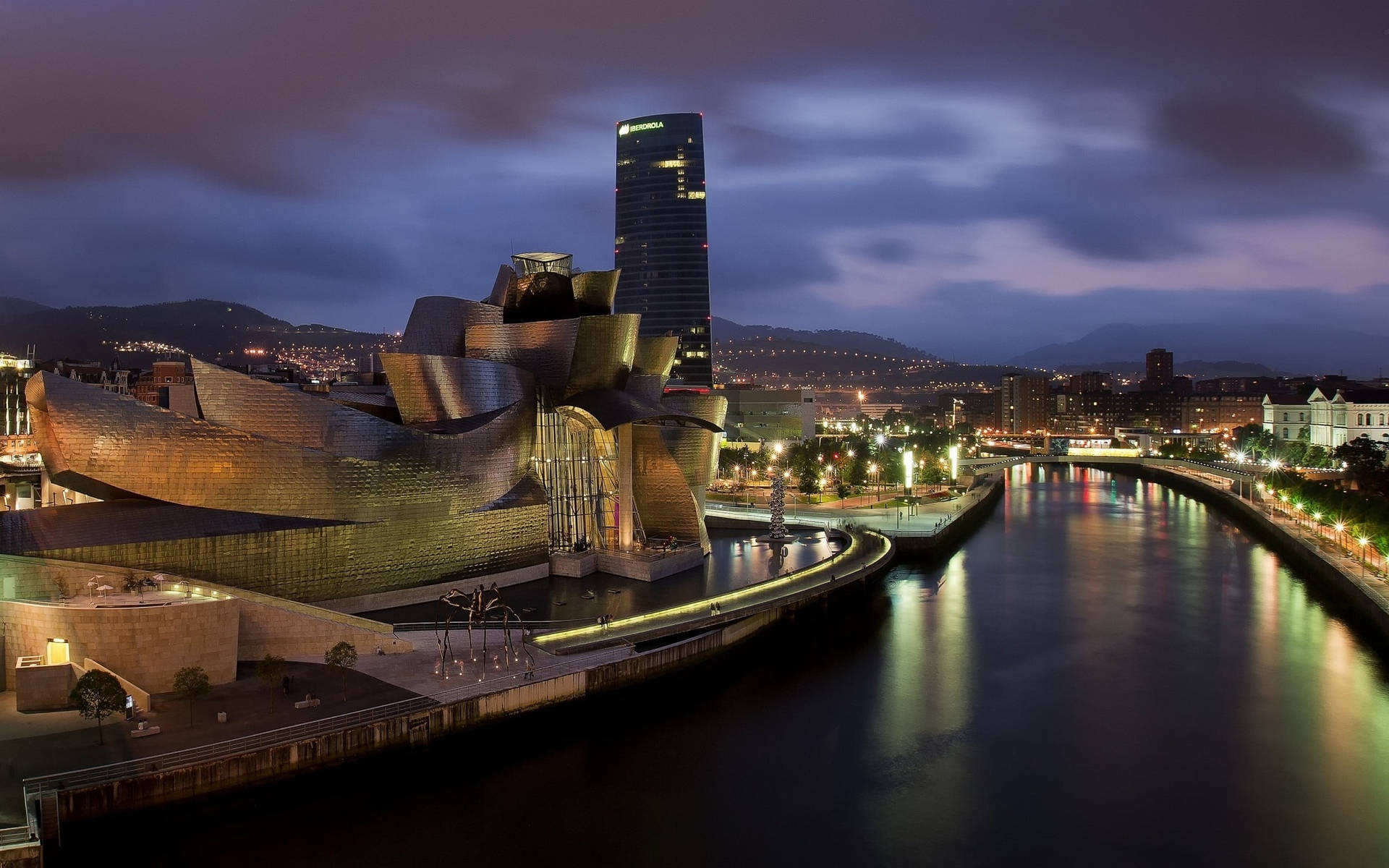 Spain Guggenheim Bilbao Aerial Background
