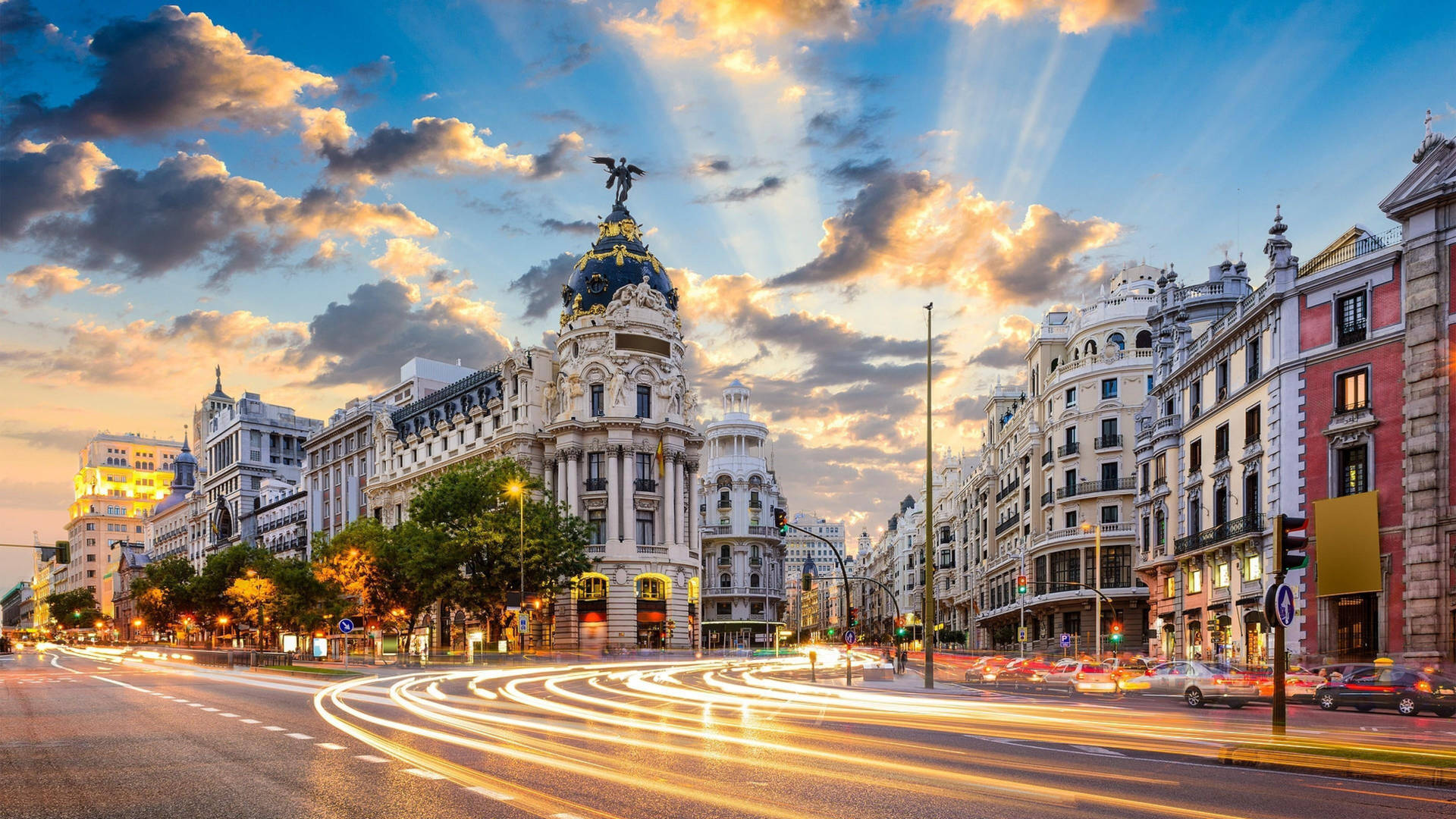 Spain Madrid Metropolis Building Background