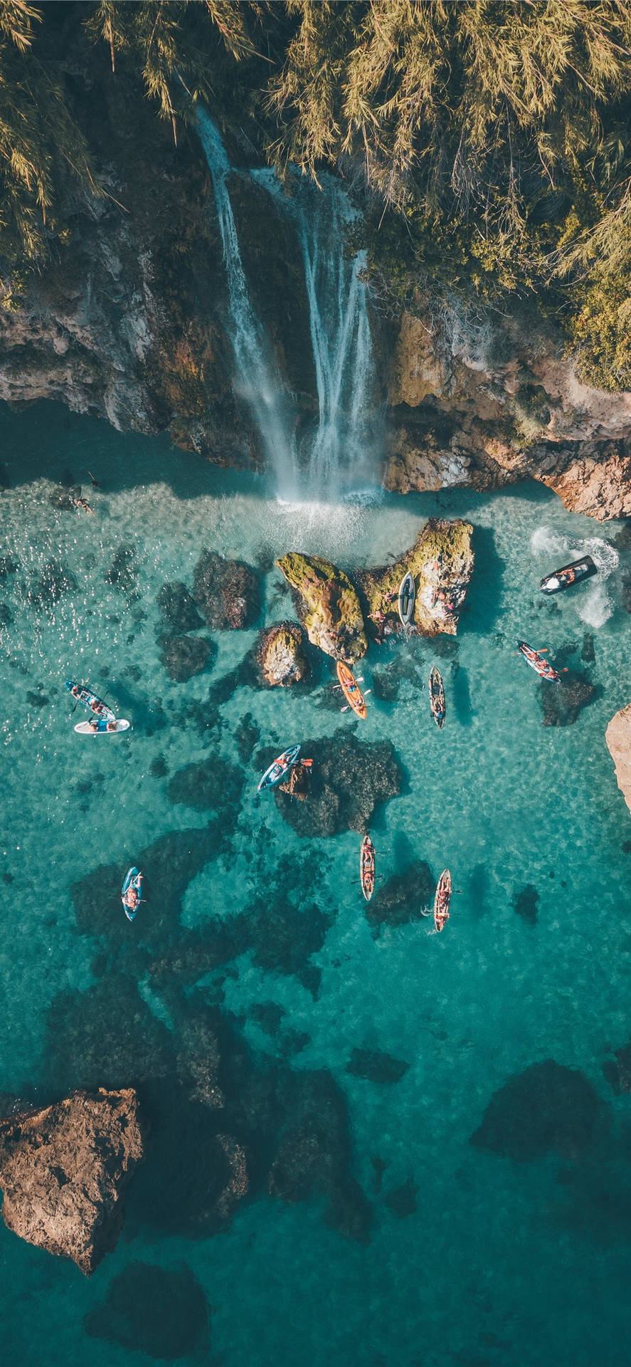 Spain Maro Waterfall Aerial Background