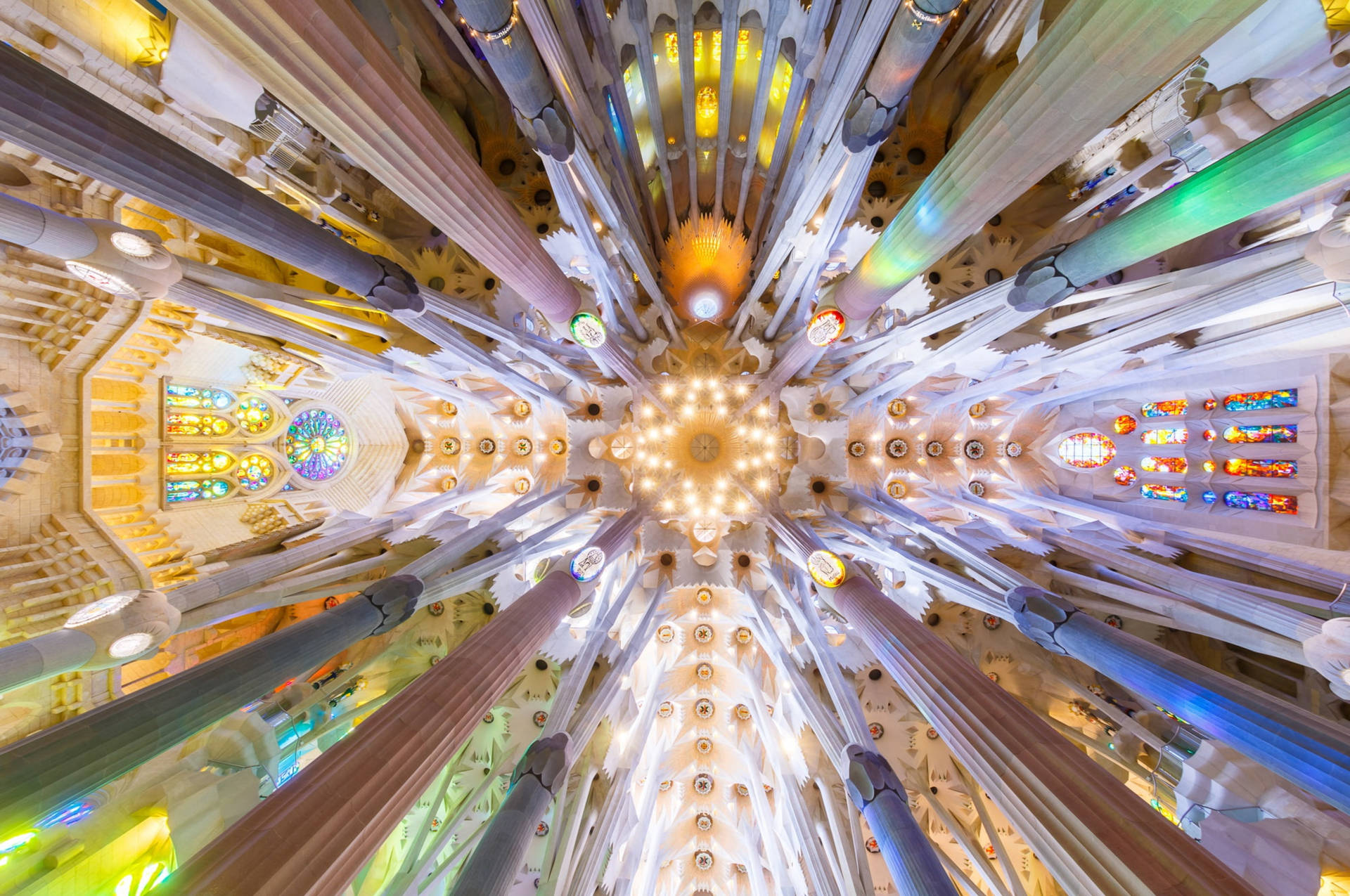 Spain Sagrada Familia Ceiling