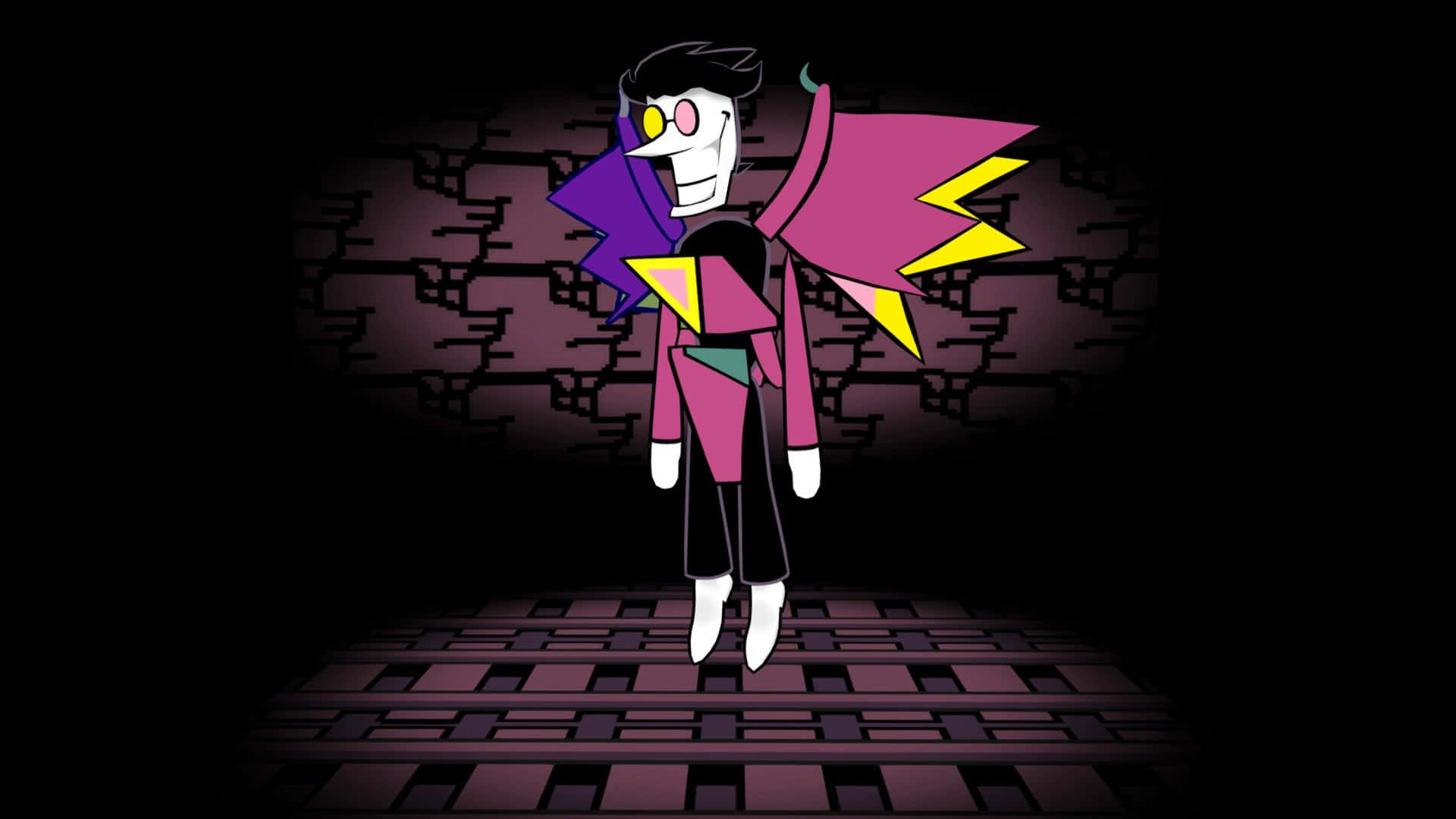 Spamton From Deltarune In A Dynamic Pose Background