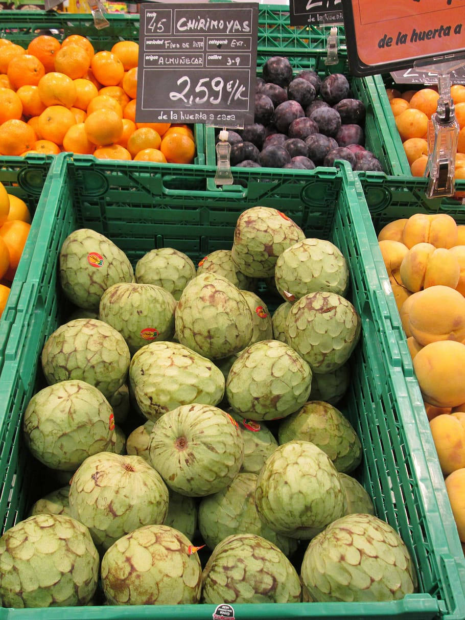 Spanish Cherimoya Fruit Crate On Grocery