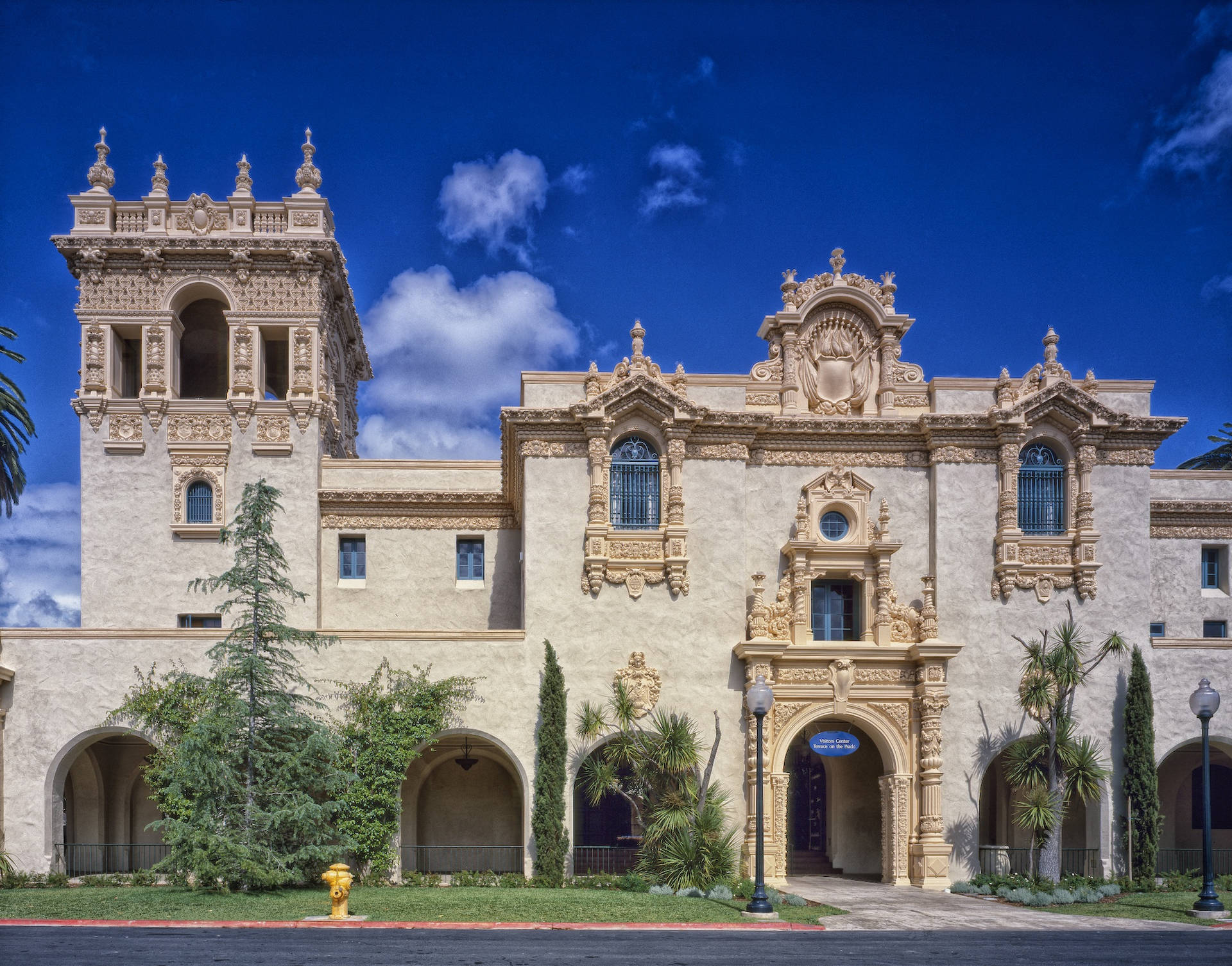 Spanish Renaissance Building In Balboa Park Background