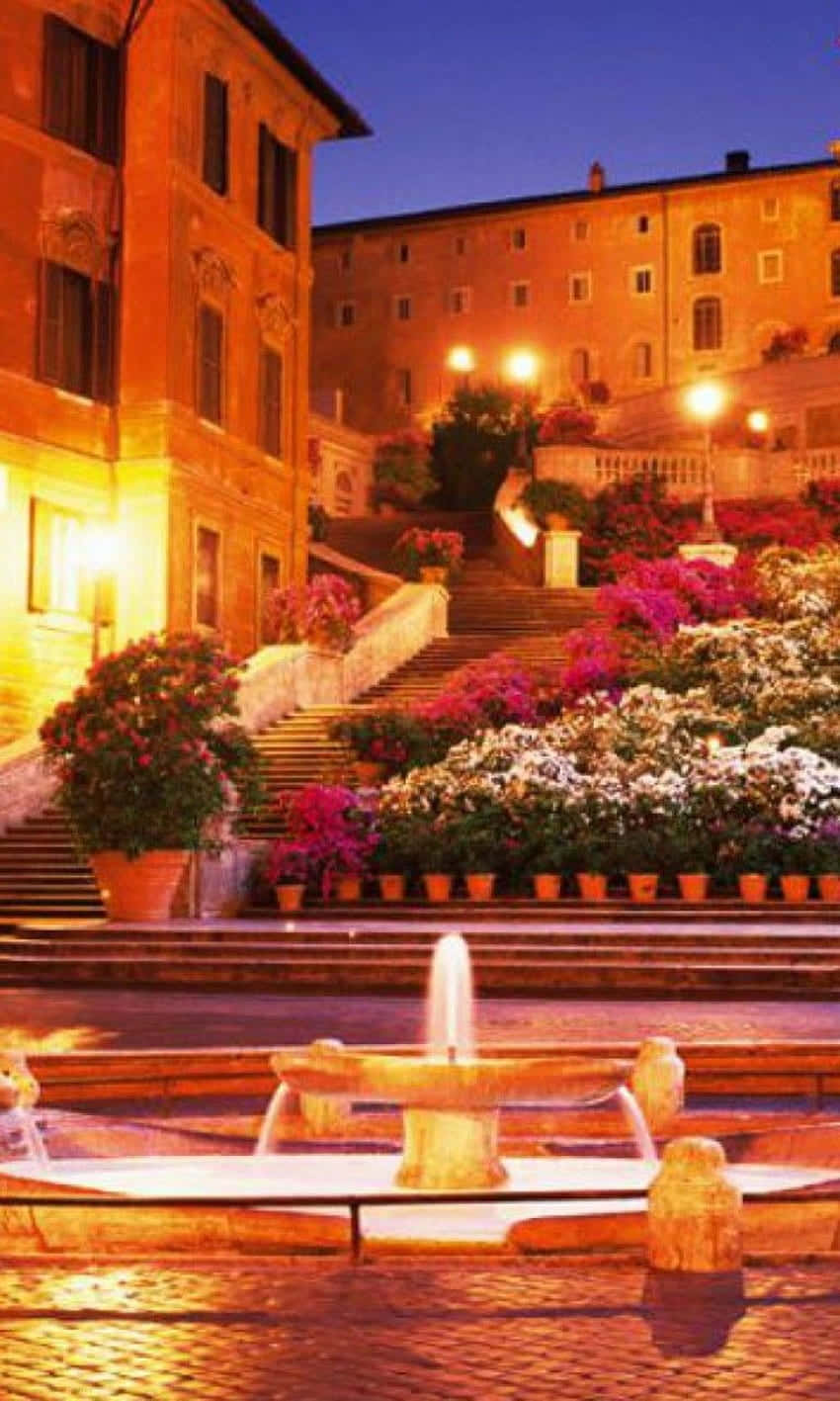 Spanish Steps Monument And Fountain Background