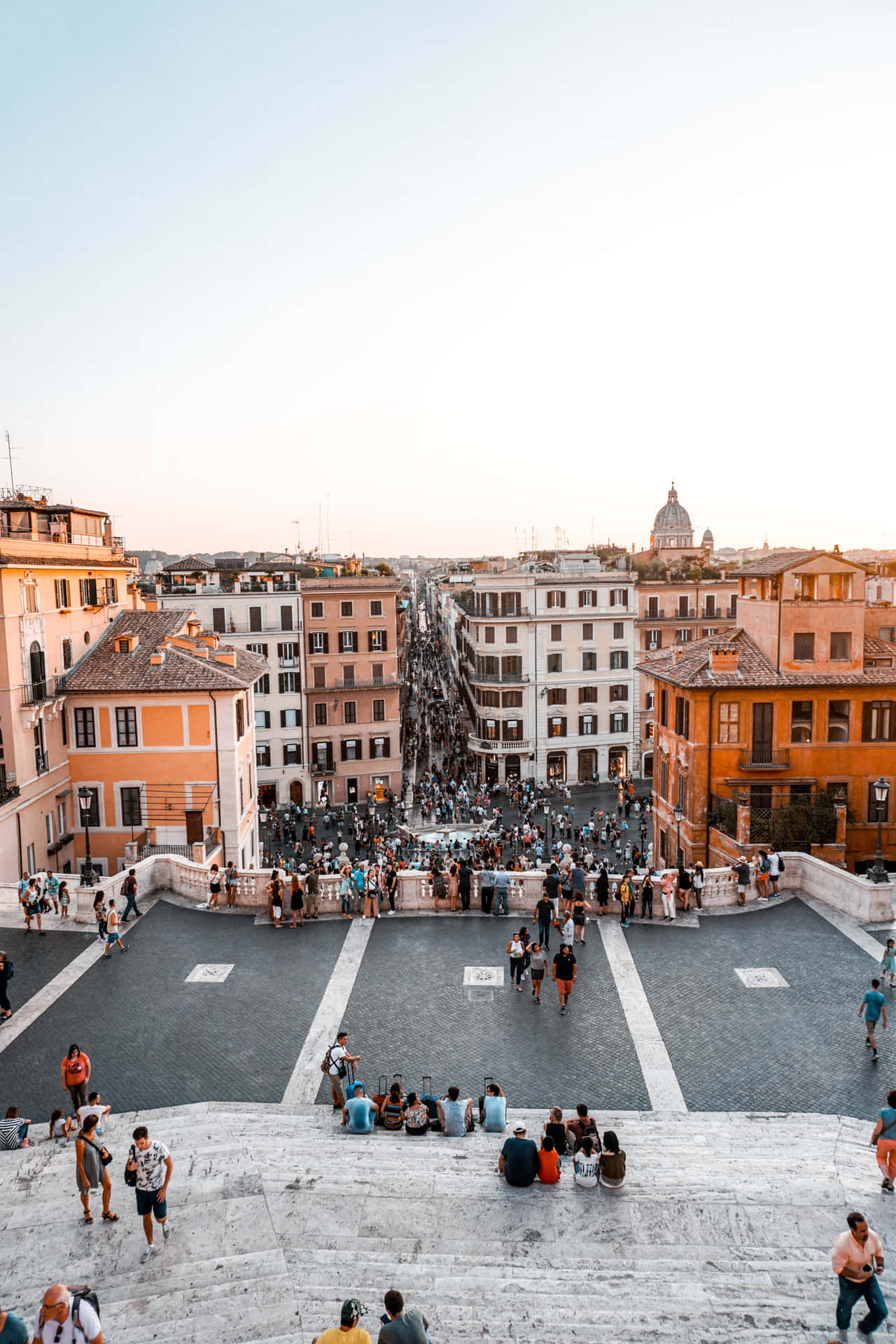 Spanish Steps Monument Buildings Background