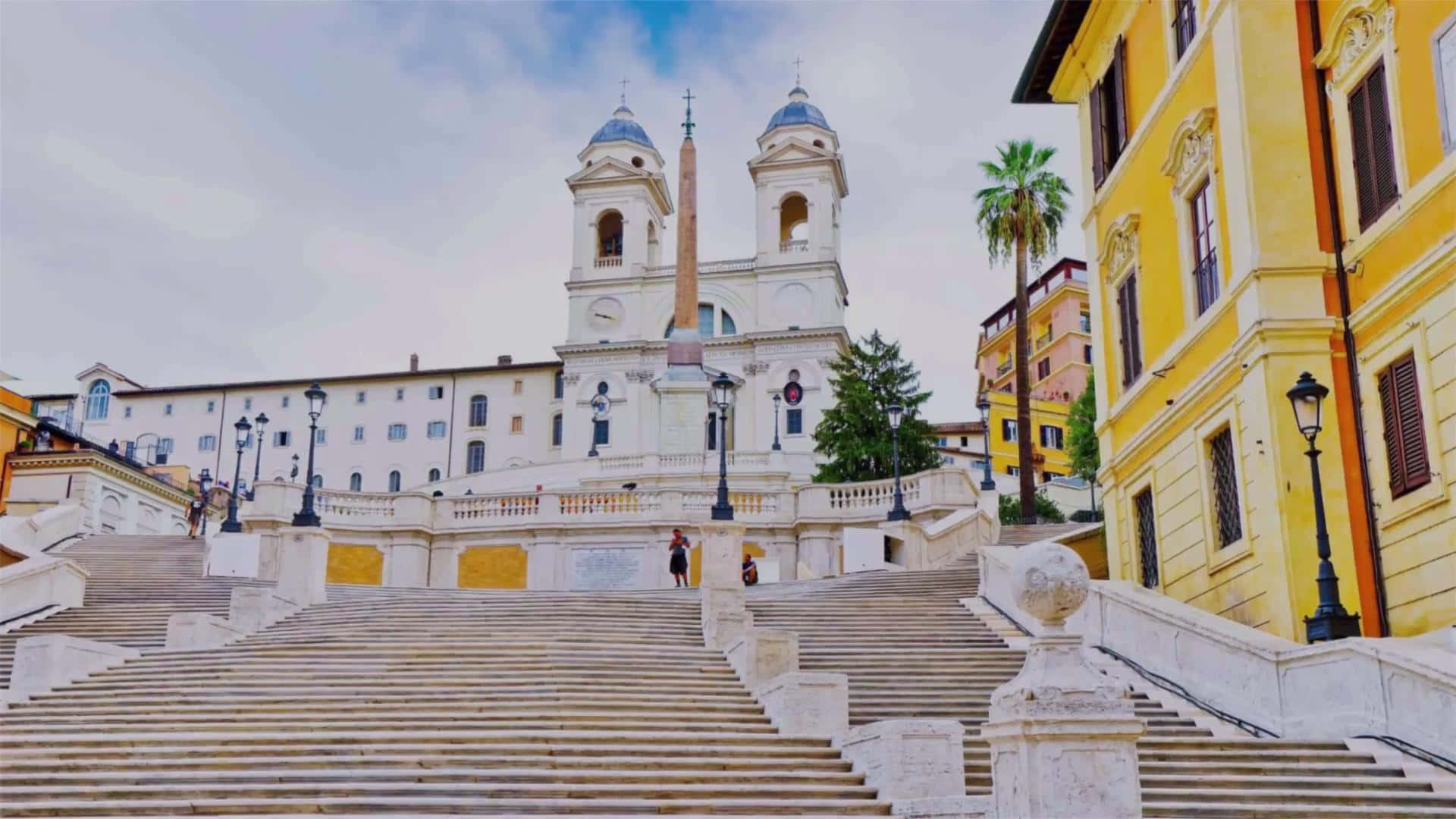 Spanish Steps Monument Clear Sky Background
