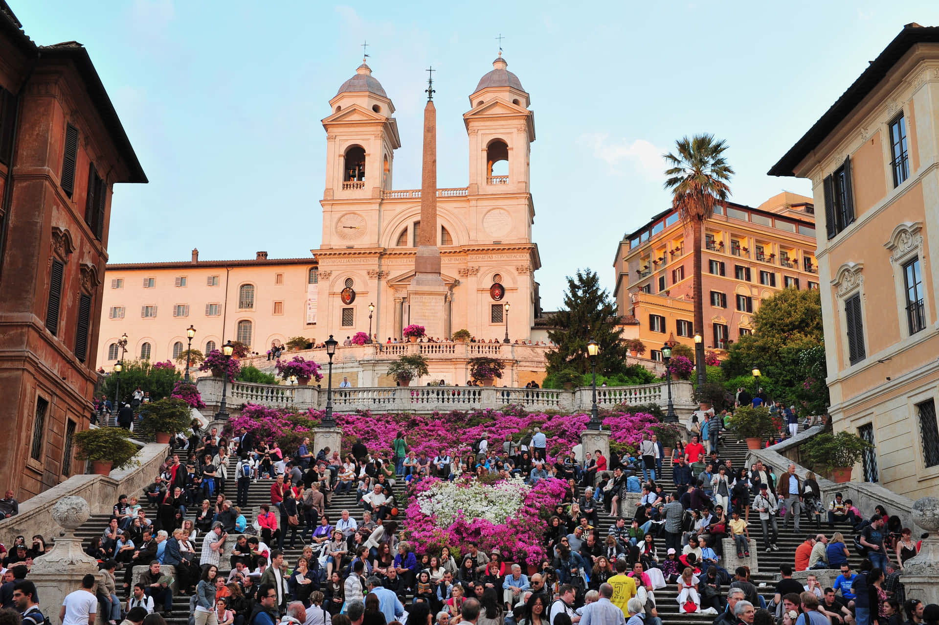 Spanish Steps Monument People Background