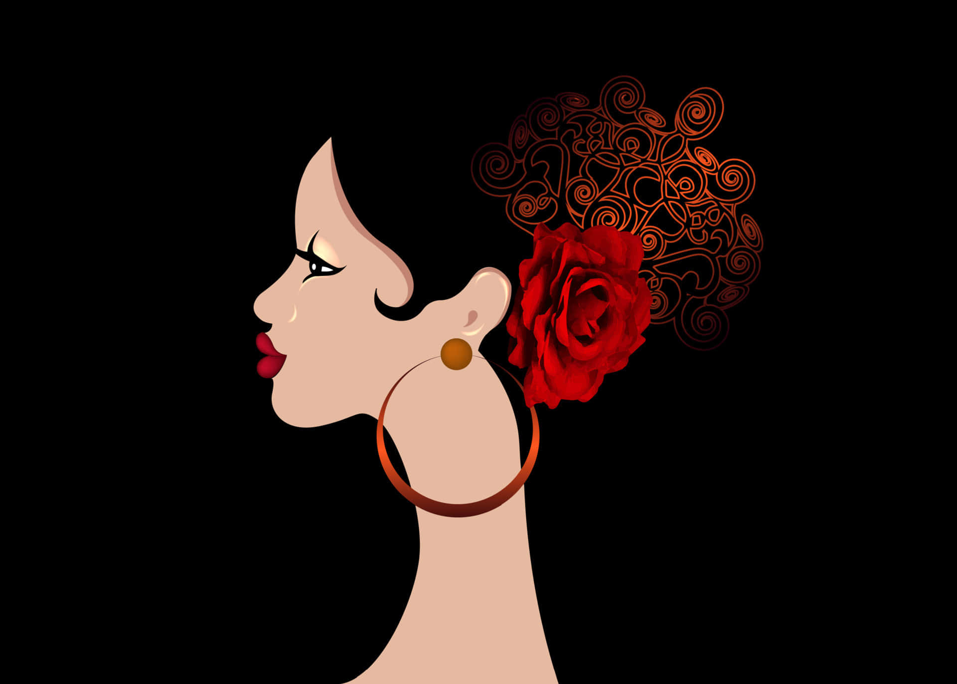 Spanish Woman In Graphic In Black