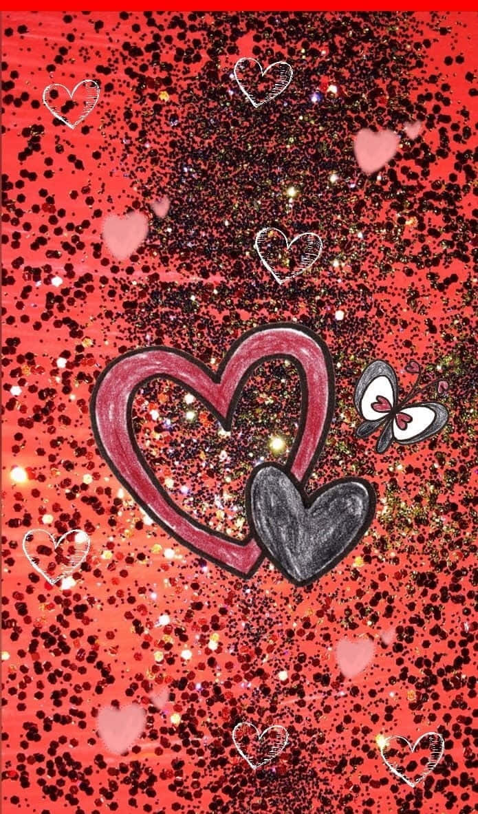 Sparkle In Red Glitter Background