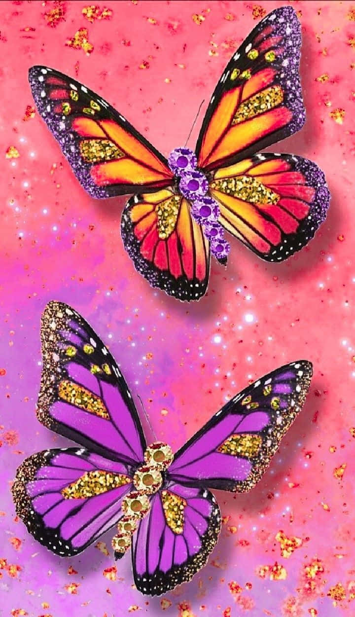“sparkle With Beauty Like The Glitter Butterfly” Background
